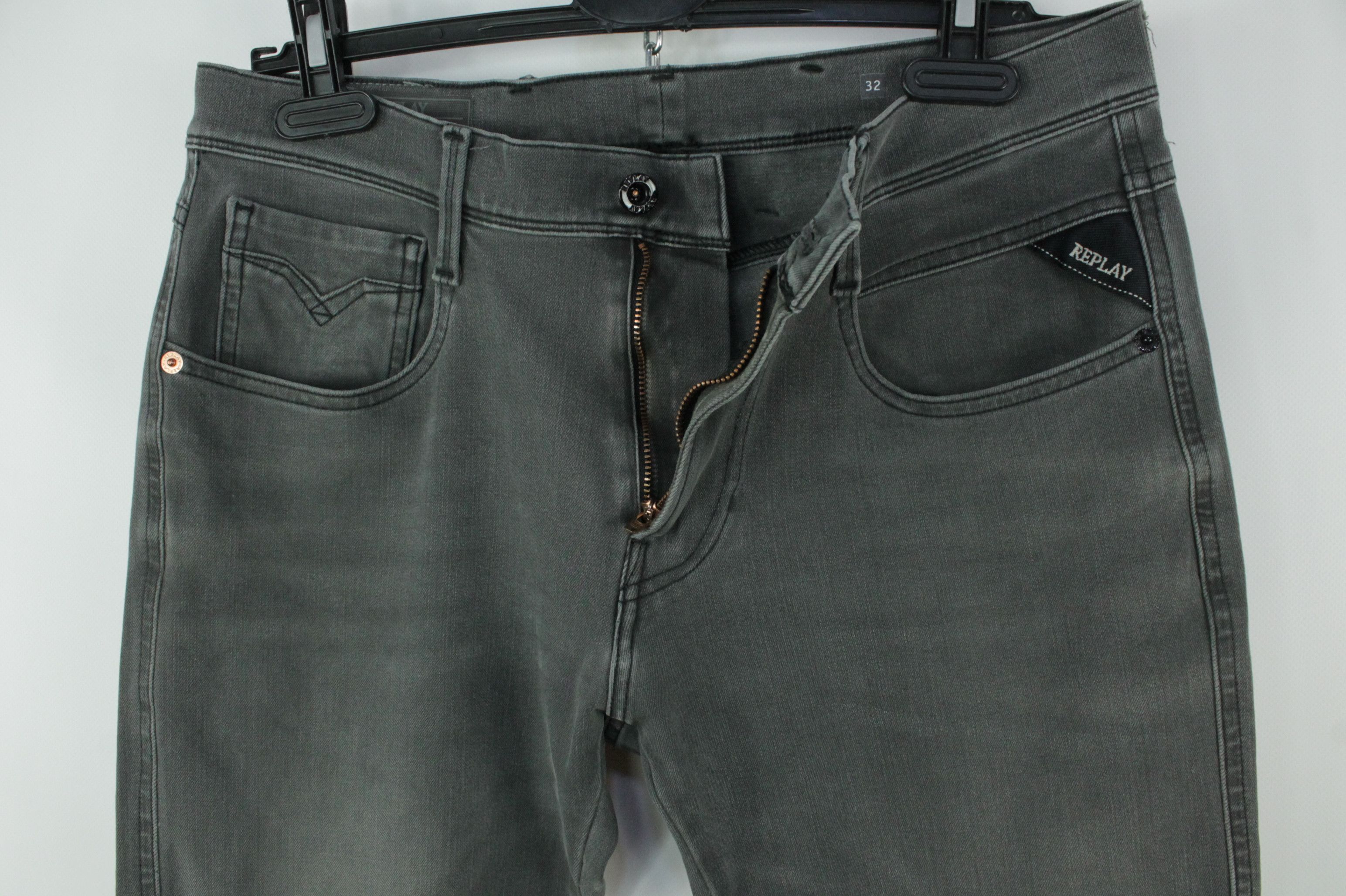 Replay Replay Anbass Hyperflex Slim Fit Gray Stretch Denim Jeans Size US 32 / EU 48 - 4 Thumbnail