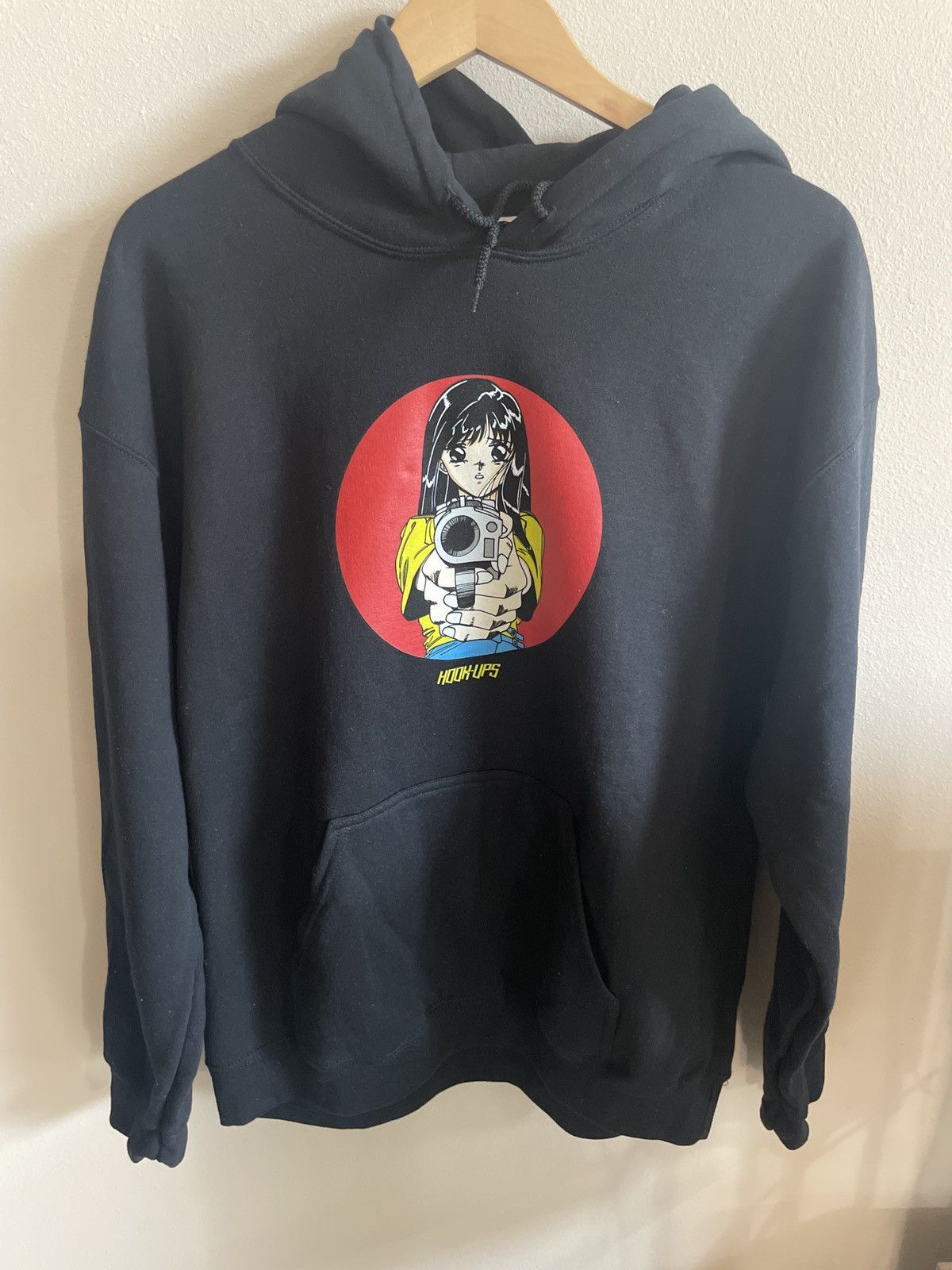 Hook-Ups Barrel of a Gun Hooded Sweatshirt Black | Grailed 