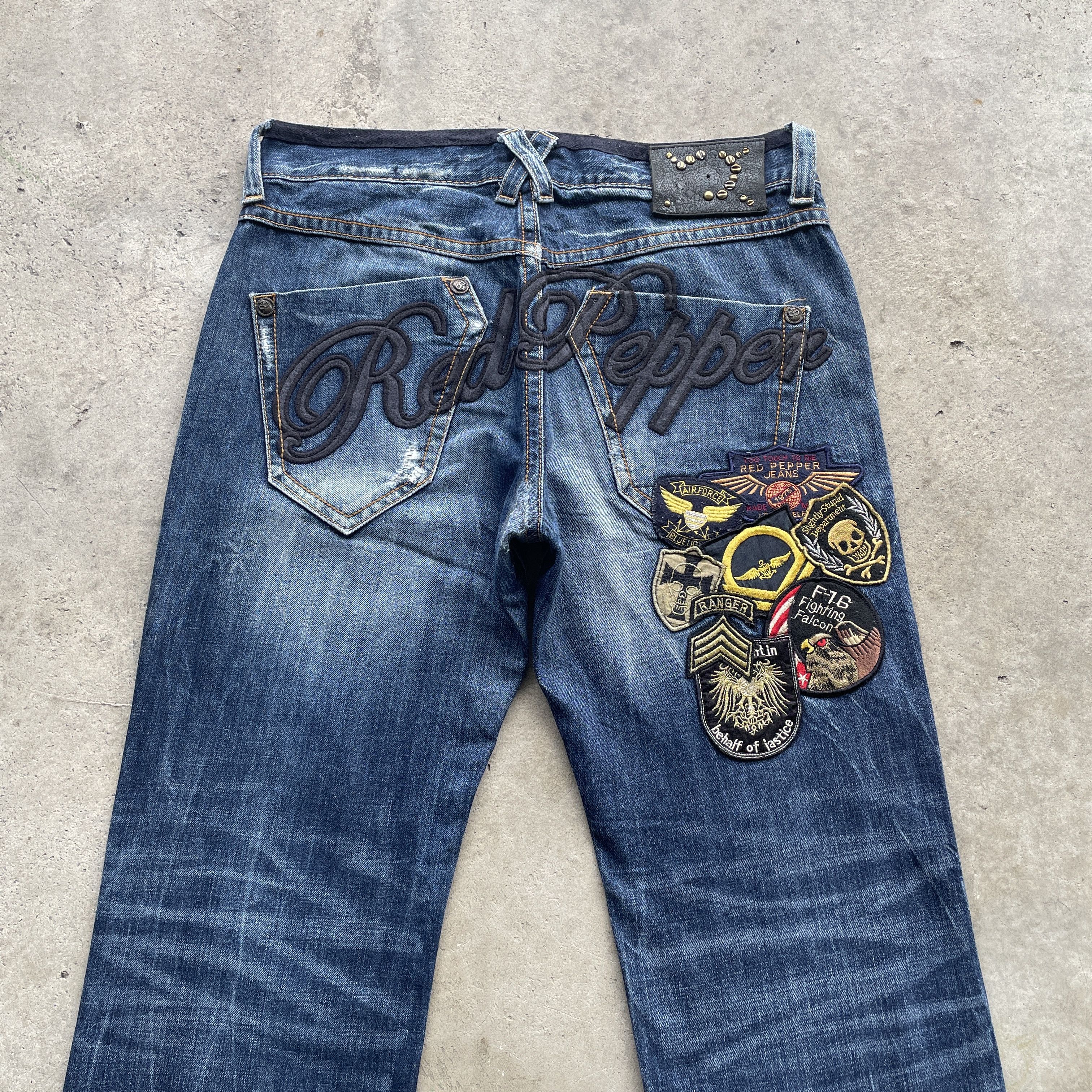 Japanese Brand × Jean VINTAGE JAPAN JEANS FADED PATCH EMBROIDERY DENIM PANTS Size US 33 - 10 Thumbnail
