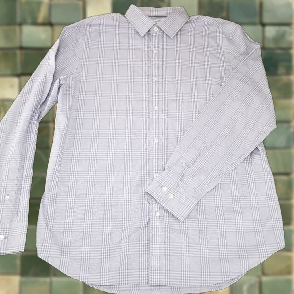 Old Navy Old Navy Mens Shirt Slim Fit Button-Up Long Sleeve Purple White Check Casual Size US L / EU 52-54 / 3 - 1 Thumbnail