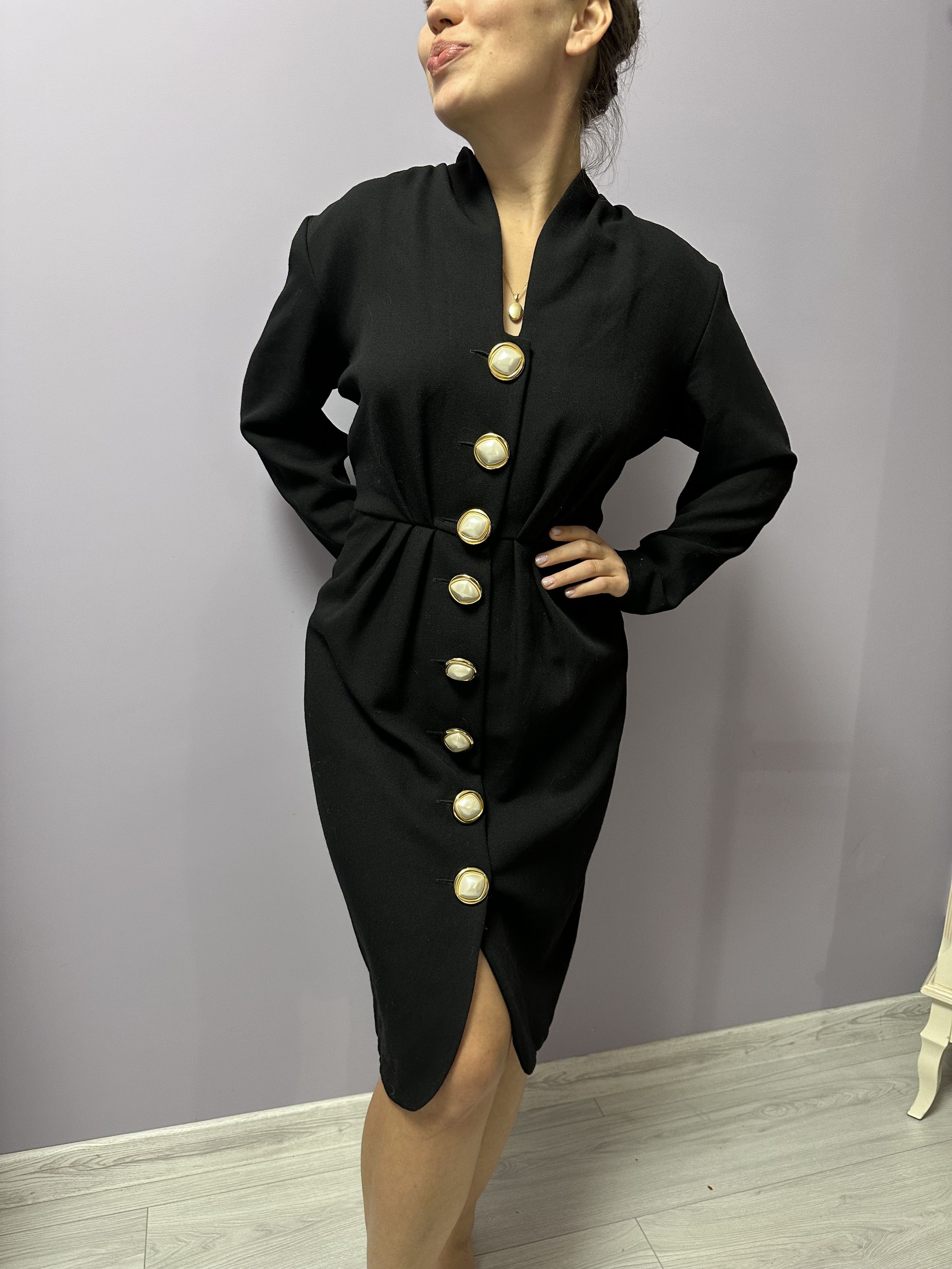 Vintage vintage French dress with beautiful buttons Therese faumaire Size M / US 6-8 / IT 42-44 - 6 Thumbnail