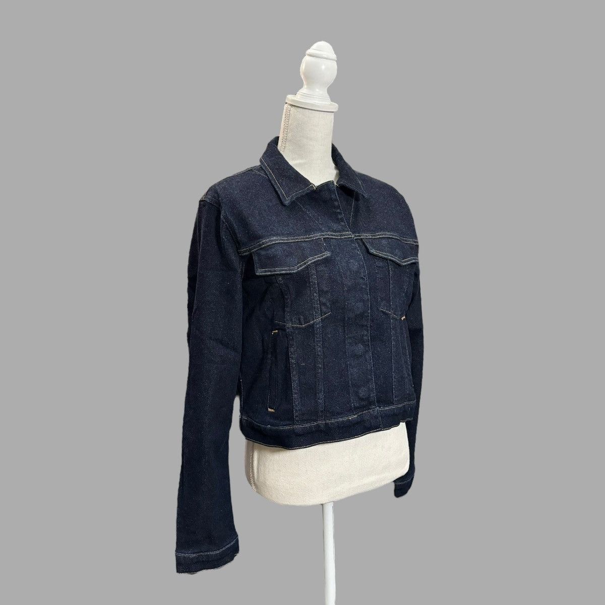 Good American Good American Women’s Jean Blue Stretch Crop Jacket Sz M Size M / US 6-8 / IT 42-44 - 6 Thumbnail