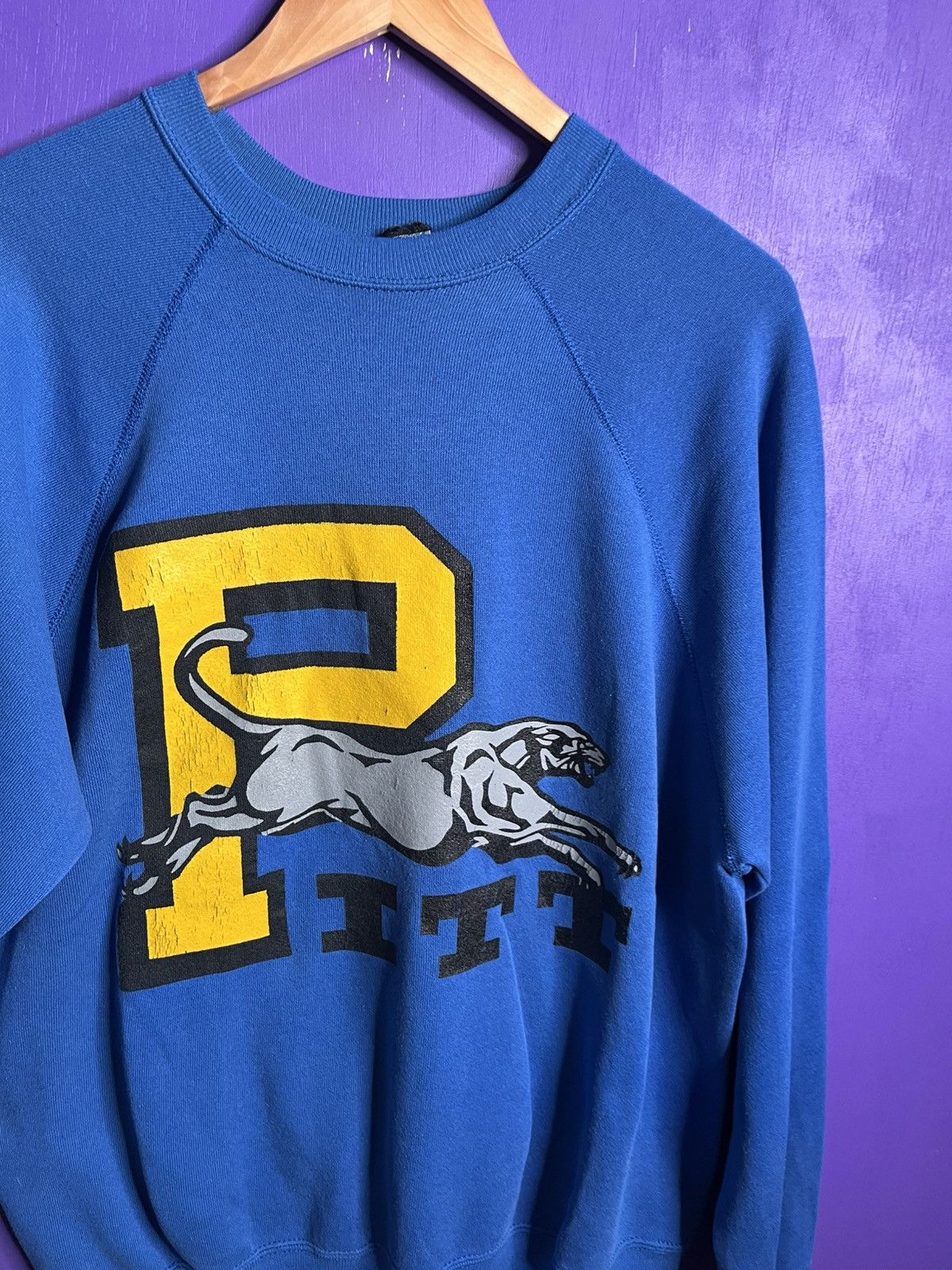 Vintage Vintage 80s Pitt panthers big logo crewneck Size US L / EU 52-54 / 3 - 3 Thumbnail