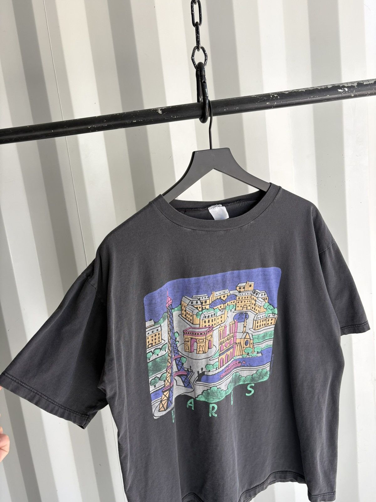 Vintage Vintage Paris Art Shirt Faded Grunge Band Distressed Boxy Size US XL / EU 56 / 4 - 2 Thumbnail