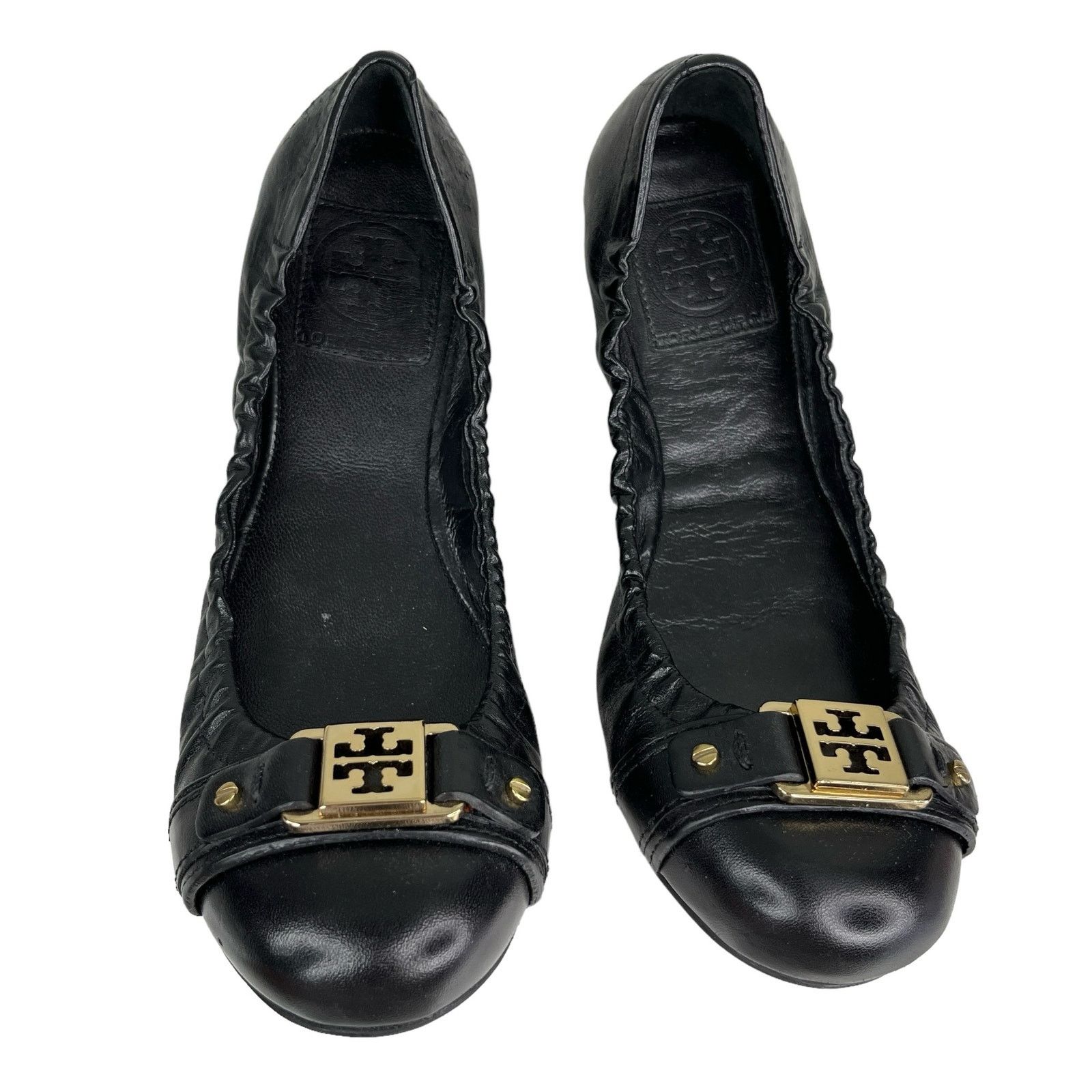 Tory Burch Tory Burch Ballet Flats Black 7.5 Leather Flaw Size US 7.5 / IT 37.5 - 2 Thumbnail