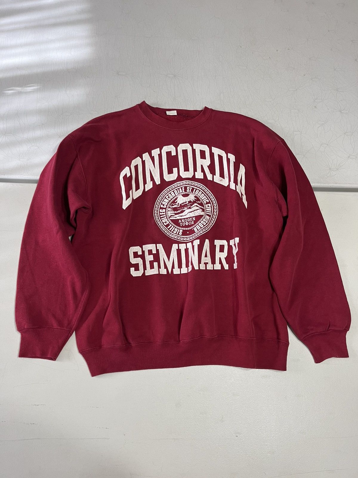 Vintage Vintage 90s Concordia seminary sweatshirt Size US XL / EU 56 / 4 - 1 Thumbnail