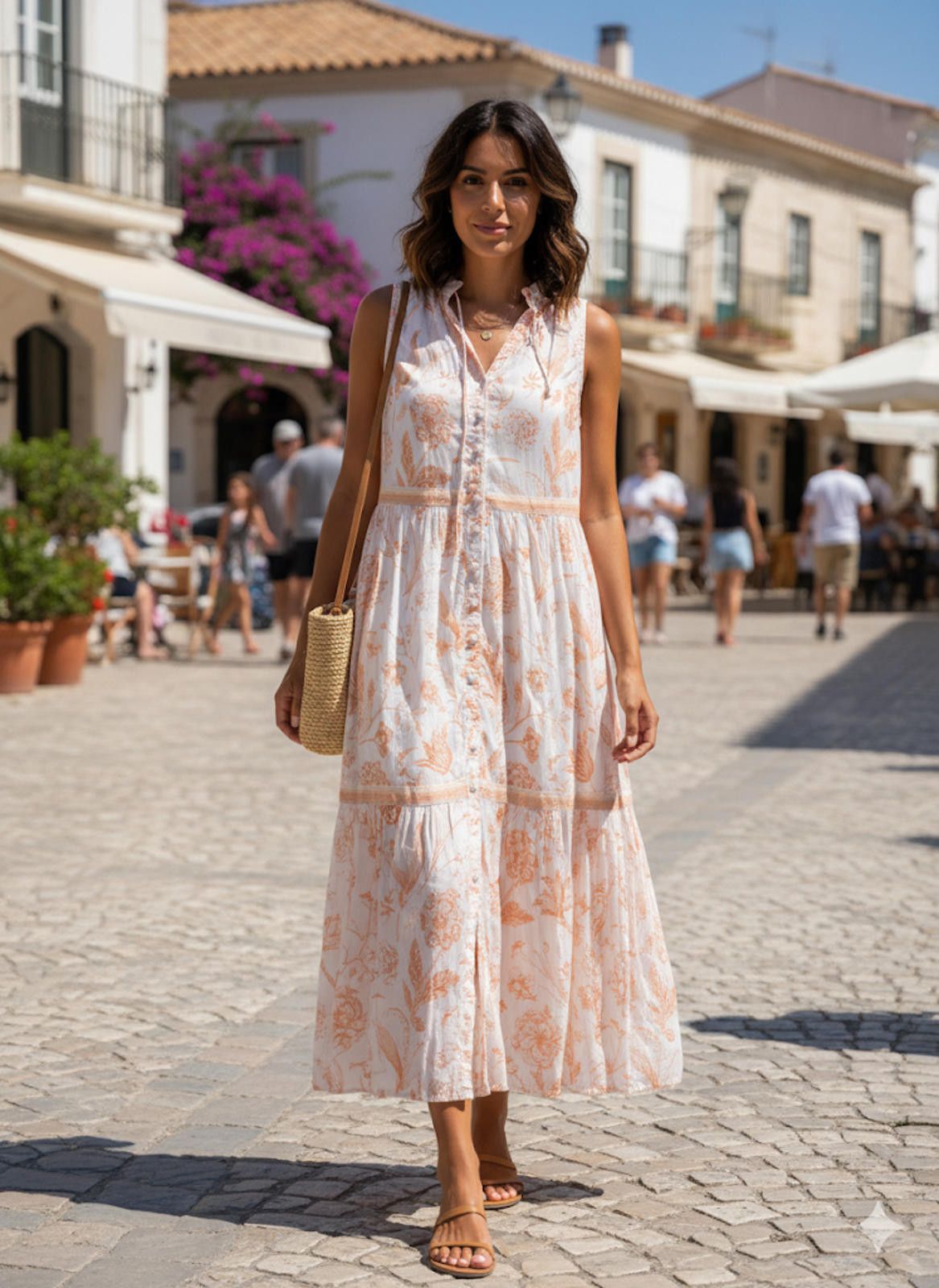 Other Olivia James Sleeveless Maxi Dress Orange Floral Print S Size S / US 4 / IT 40 - 1 Thumbnail
