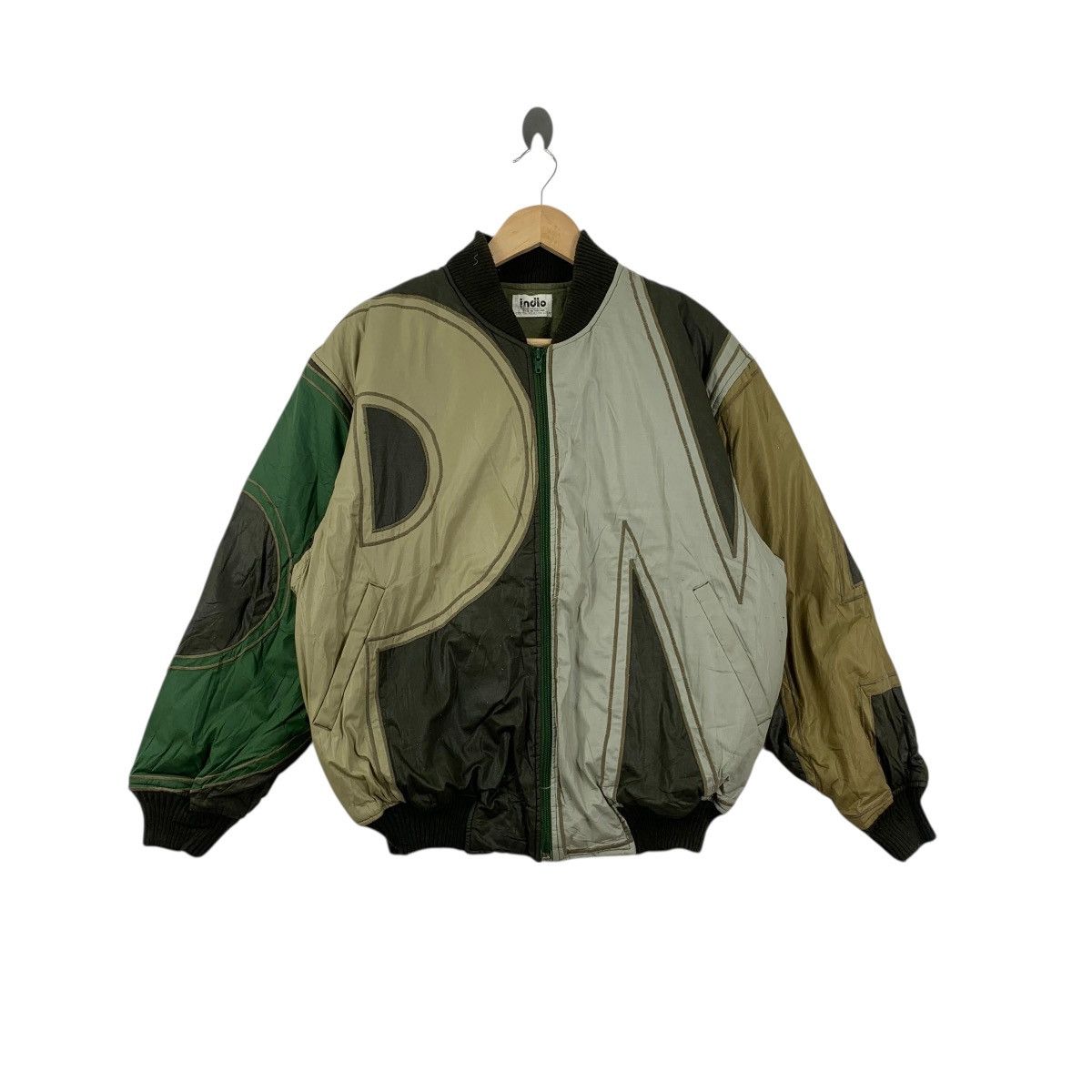 Vintage Vintage INDIO PIONEER PATCHWORK Over Print Bomber Jacket Size XXL / US 16-18 / IT 52-54 - 1 Thumbnail