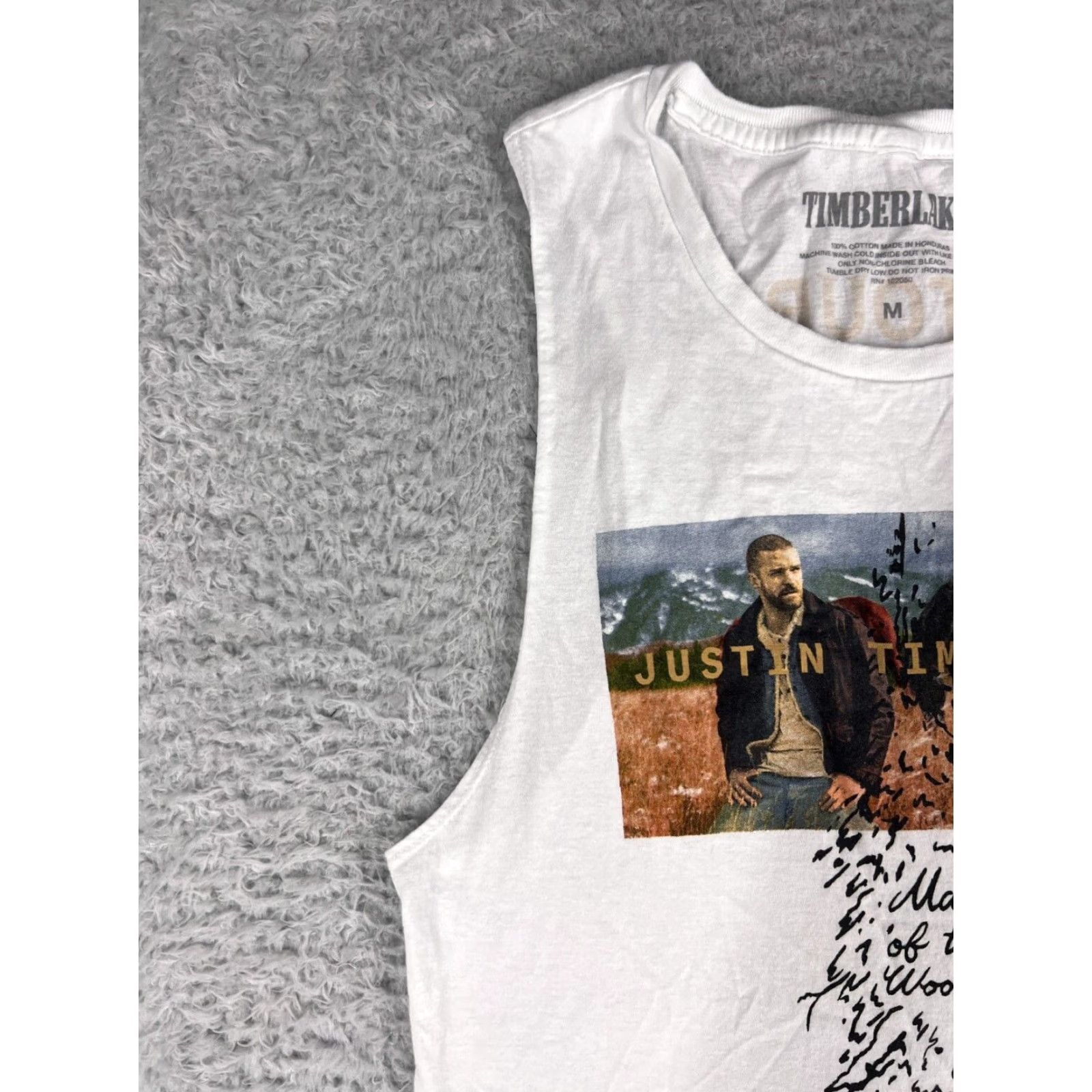 Vintage Justin Timberlake VINTAGE Concert Tank Top Girls Juniors White 100% Cotton Summer Music Clothing Size M / US 6-8 / IT 42-44 - 4 Thumbnail