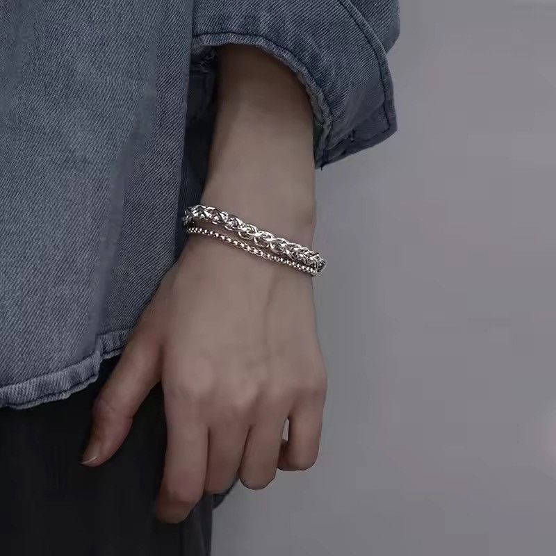 Japanese Brand 20 cm Double Layer Chain Bracelet Size ONE SIZE - 2 Thumbnail