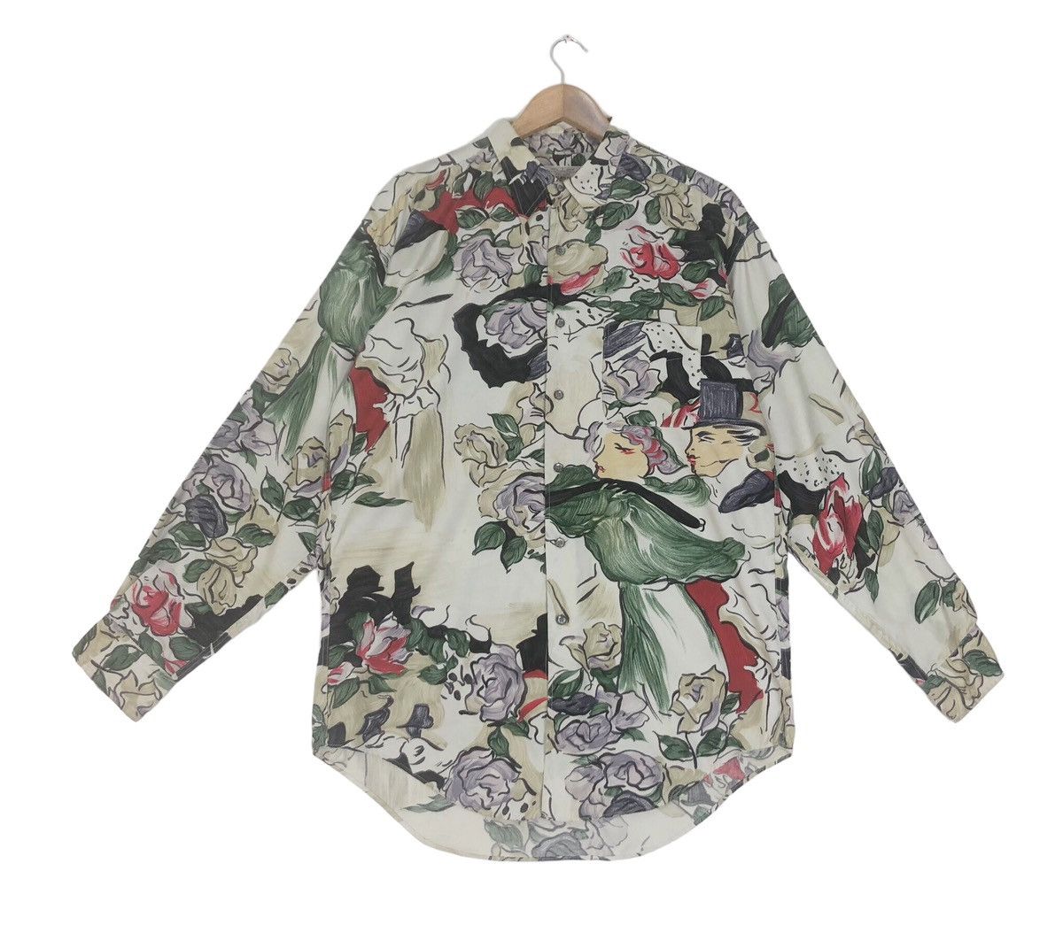 image of Archival Clothing x Art Comes First Vintage Atelier Sab Art Baroque Rayon Shirt, Men's (Size Medium
