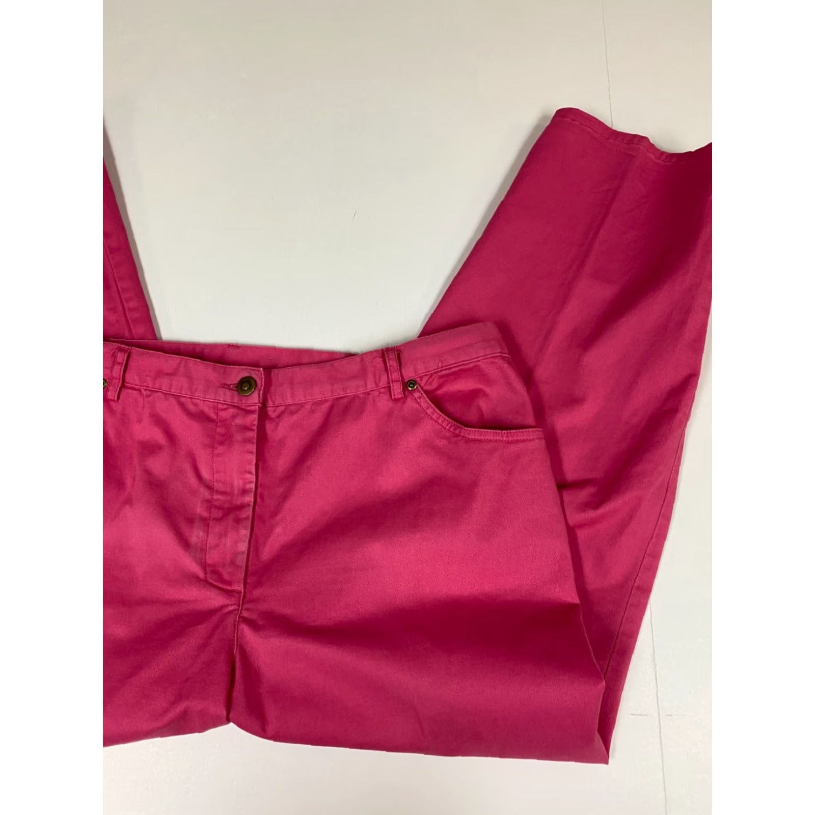 Vintage Ruby Rd Womens Pants 36x24 Pink Straight Chino Cotton Spandex Knit Casual Slimming Regular 24 Inseam Womens Pants Regular Rise Size 25" / US 0 / IT 36 - 2 Thumbnail