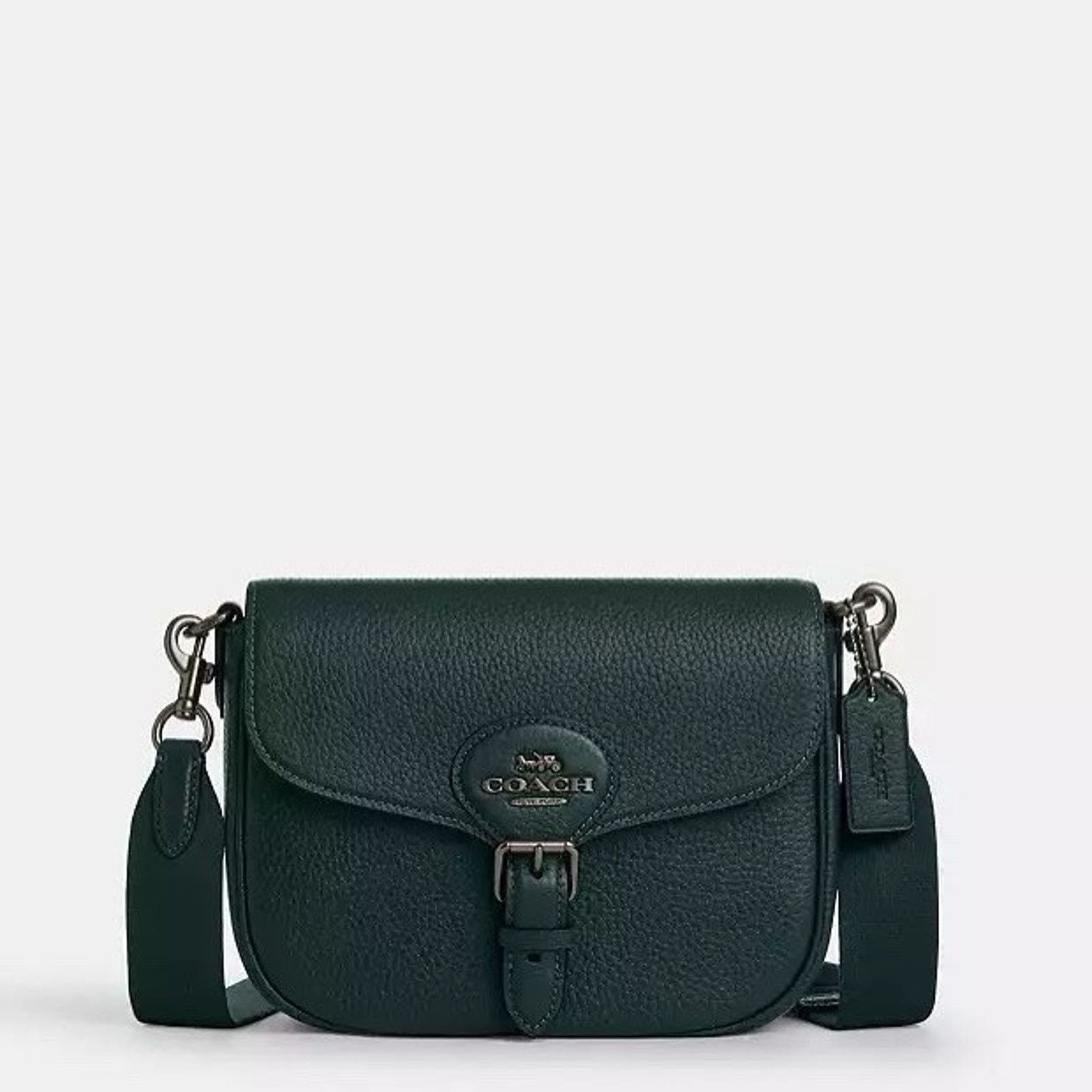 Coach NWT COACH Amelia Saddle Bag Shoulder CP107 Dark Teal Size ONE SIZE - 4 Thumbnail