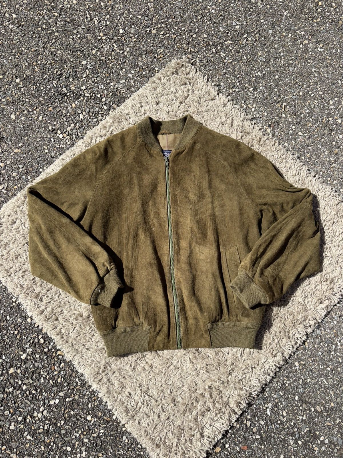 Burberry Burberry Vintage Green Suede Bomber Jacket – Genuine Leather Size US S / EU 44-46 / 1 - 1 Thumbnail