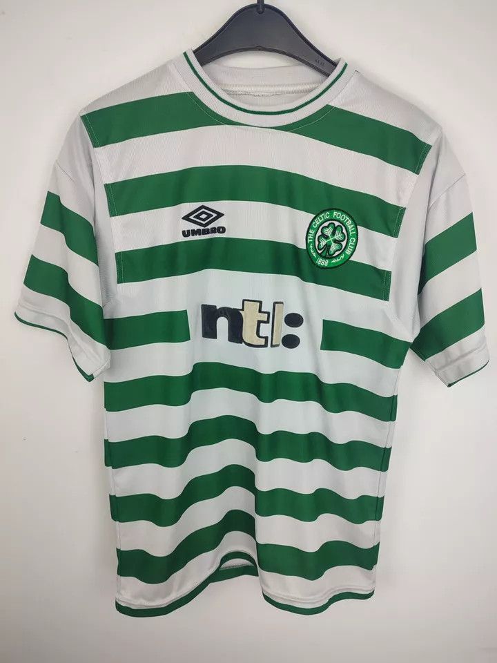 Umbro CELTIC 1999-2001 home FOOTBALL Kit SHIRT SOCCER JERSEY Size US S / EU 44-46 / 1 - 9 Thumbnail