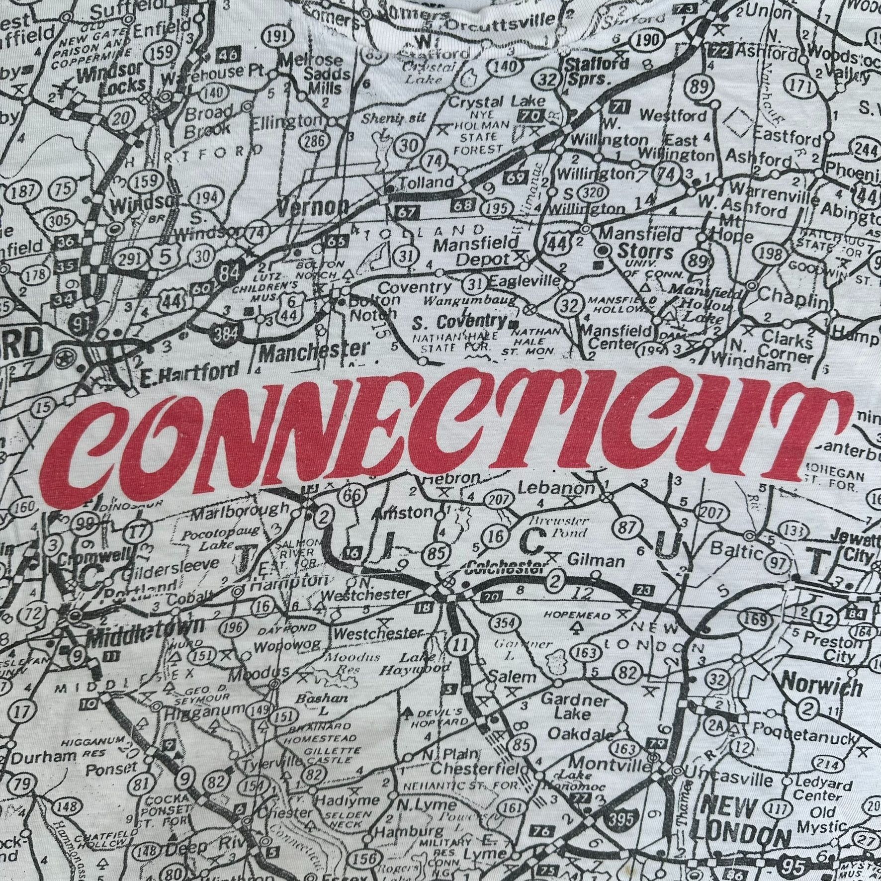 Vintage Vintage 90s Connecticut Road Map AOP T-Shirt White L Single Size US L / EU 52-54 / 3 - 2 Thumbnail