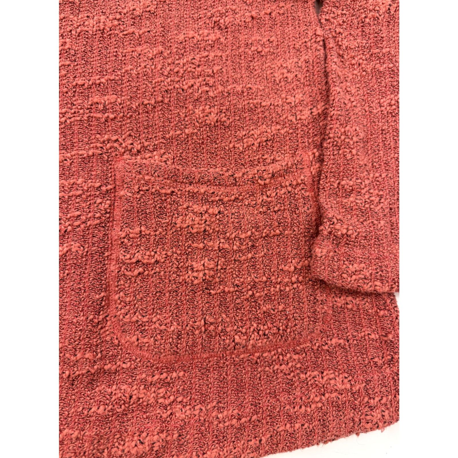 Vintage Cut Loose Sweater Tunic Womens XS Red Textured Knit Mock Neck Pockets Top Size XS / US 0-2 / IT 36-38 - 4 Thumbnail