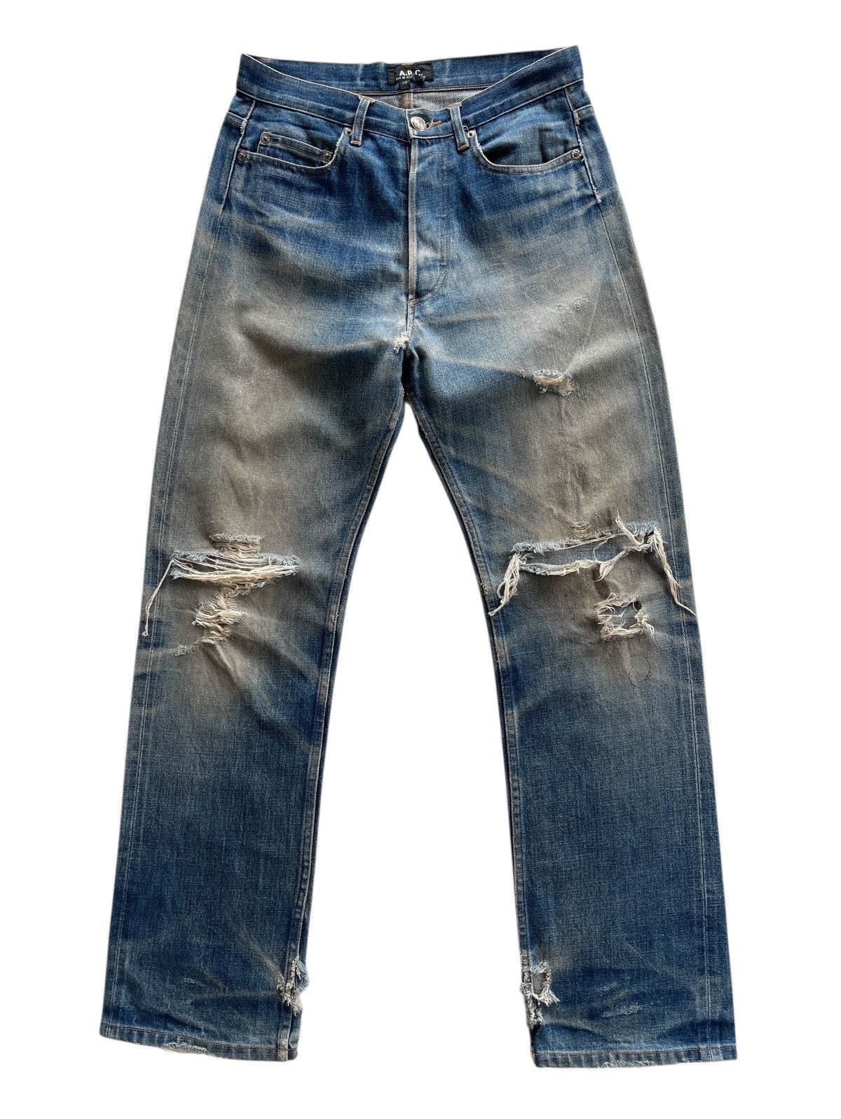 A.P.C. THRASHED❗️A.P.C DISTRESSED SELVEDGE DENIM Size US 28 / EU 44 - 1 Thumbnail