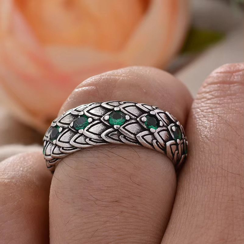 Jewelry Retro Snake Scales Green Crystal Size ONE SIZE - 4 Thumbnail