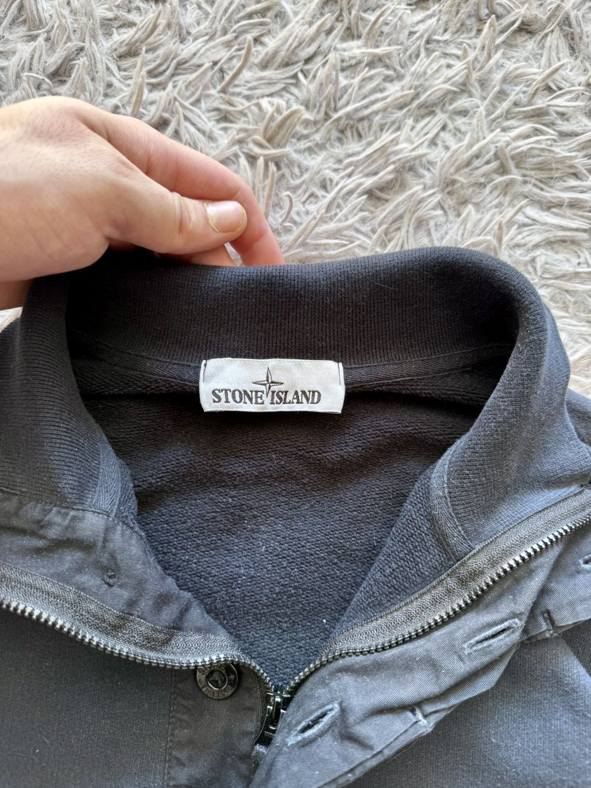 Stone Island 00s Stone Island Quarter-Zip Mock Neck Sweatshirt Navy Blue Size US L / EU 52-54 / 3 - 13 Thumbnail