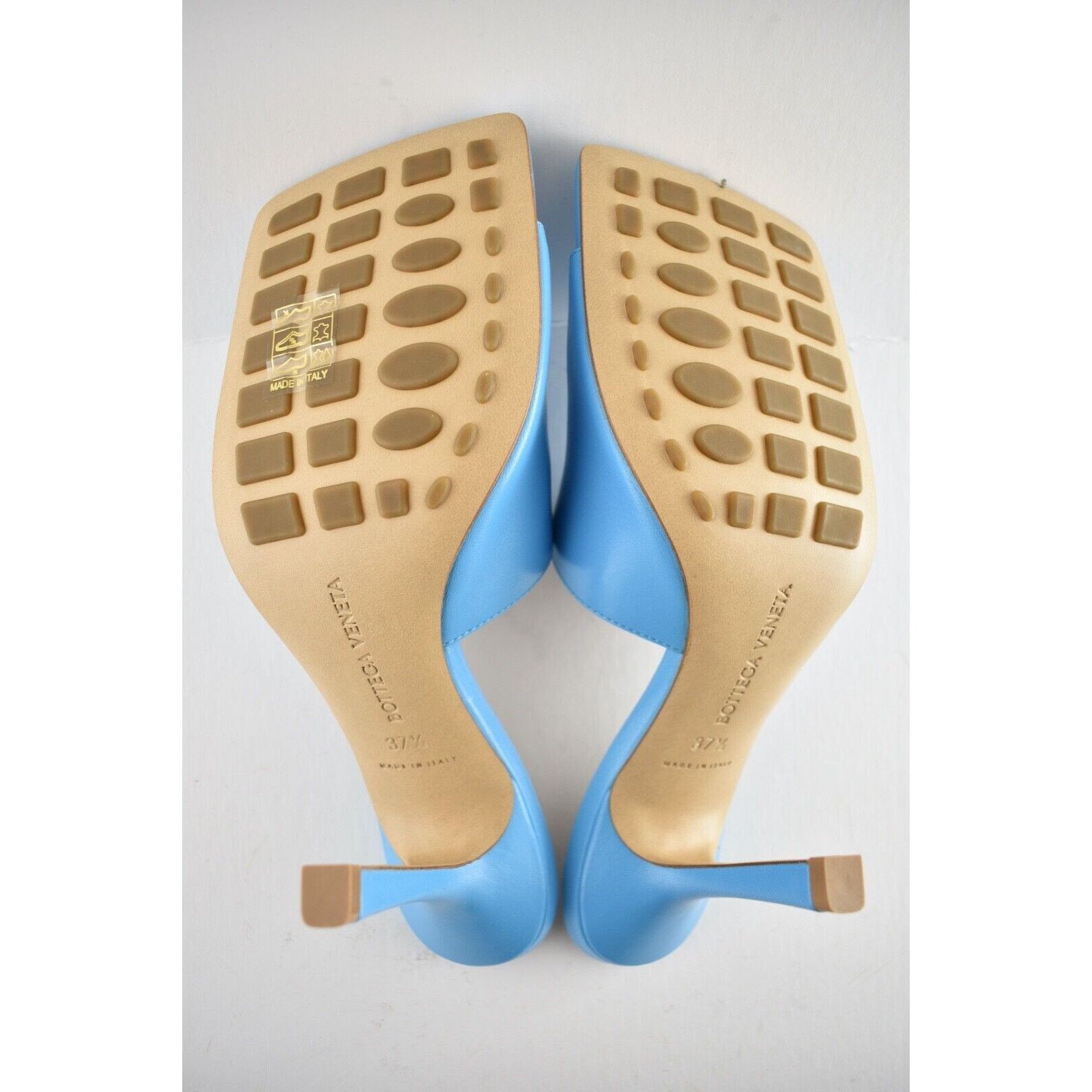 Bottega Veneta Stretch Square Toe Blue Backless Sandal Mule Heel Pump 37.5 Size US 7.5 / IT 37.5 - 12 Thumbnail