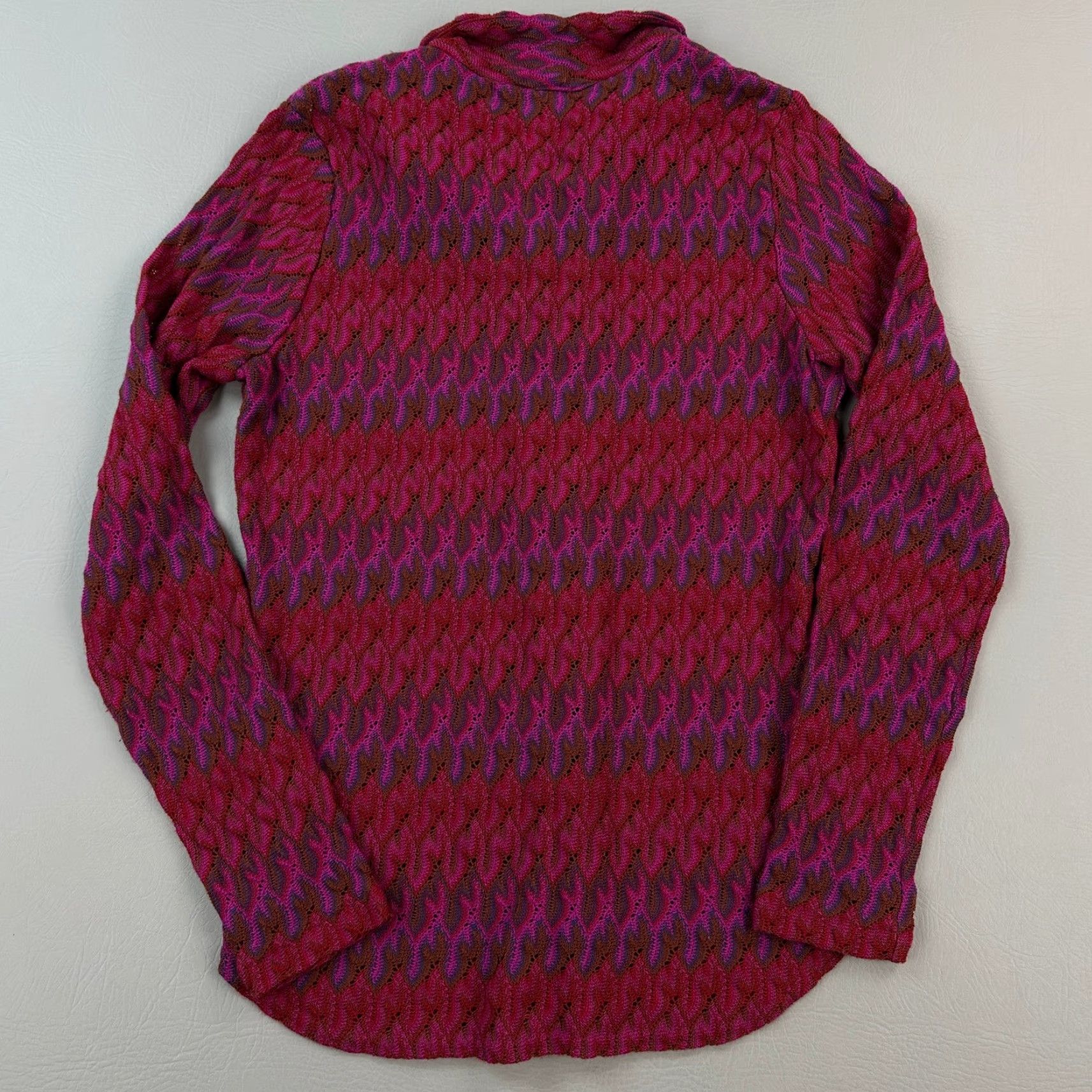Vintage Karen Kane Cardigan Top Women's Large Zig Zag Open Knit Button Front Blouse Size L / US 10 / IT 46 - 7 Thumbnail