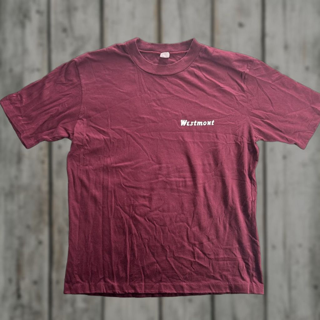 Vintage VINTAGE Artex T-Shirt Men Extra Large Casual College 90s Cotton Short Sleeve Crew Neck Maroon Size US XL / EU 56 / 4 - 1 Thumbnail