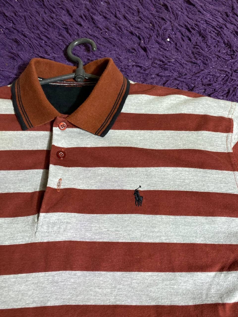 Polo Ralph Lauren × Vintage Vintage Striped Polo Ralph Lauren Shirt basic logo polo Size US L / EU 52-54 / 3 - 17 Thumbnail