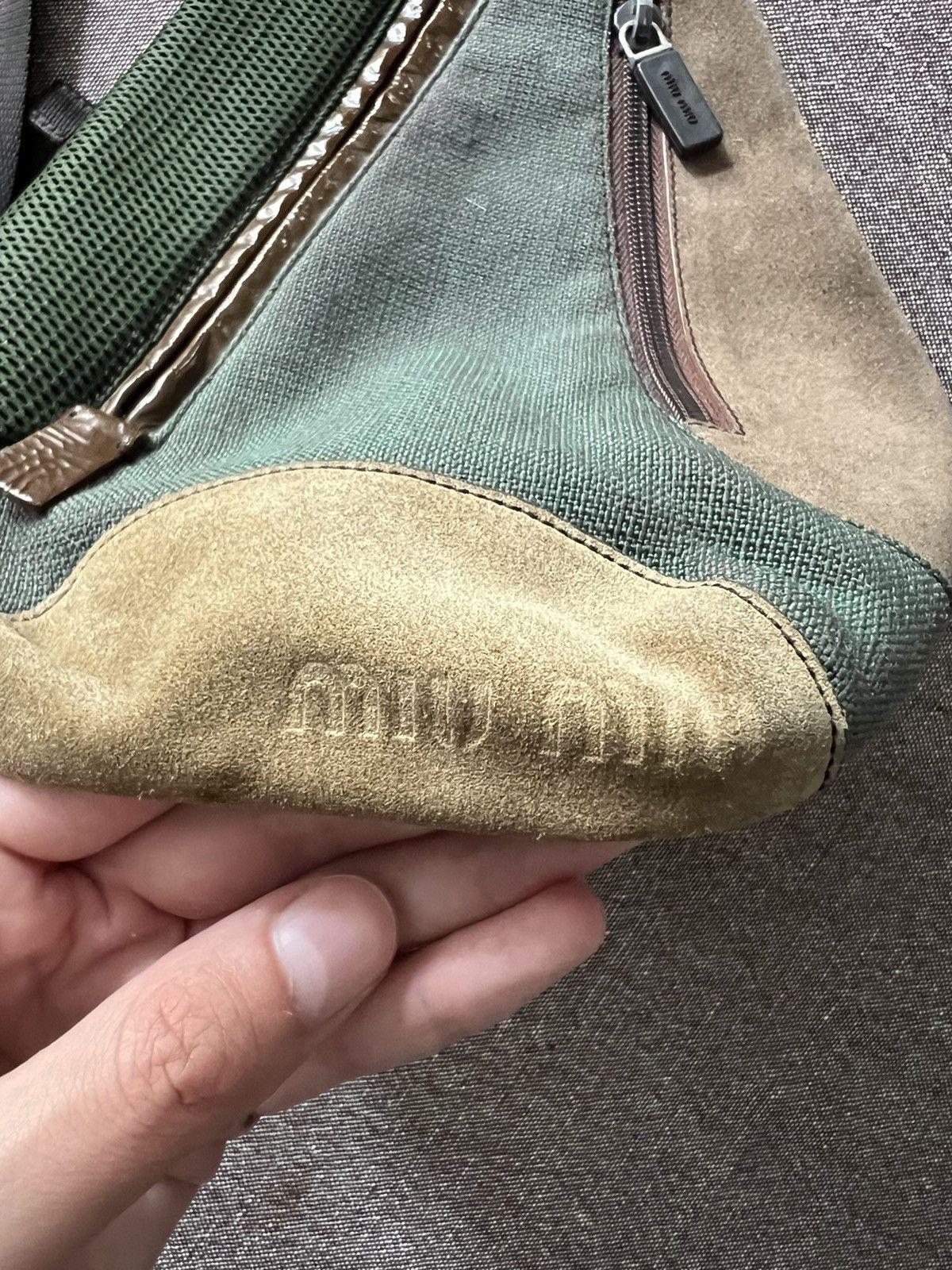 Miu Miu × Prada Miu Miu 1999 crossbody teardrop bag in green Size ONE SIZE - 3 Thumbnail