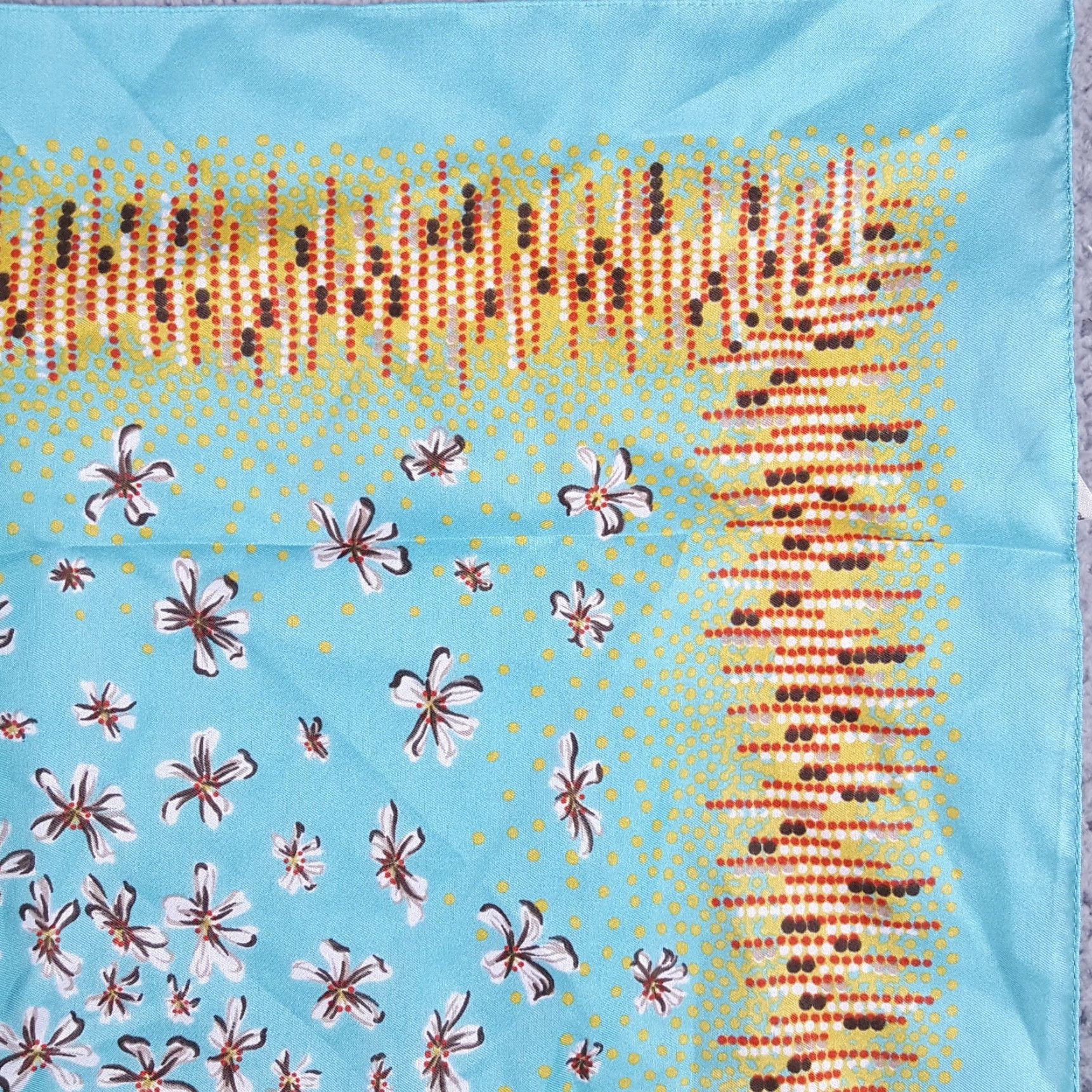 Vintage VINTAGE Vintage 80s Italian Flower Floral Art Bandana Handkerchief Spring Bloom Scarf Size ONE SIZE - 3 Thumbnail