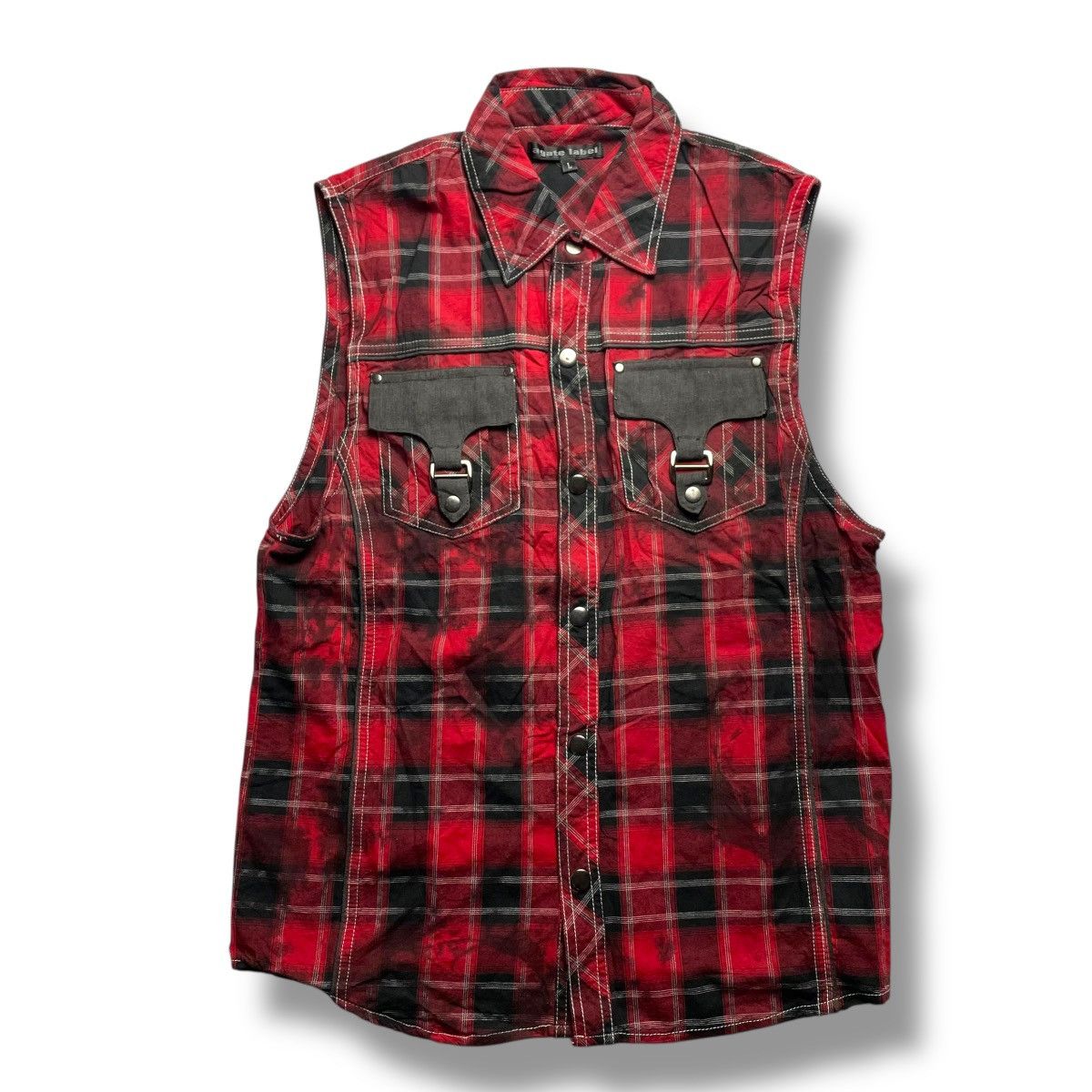 If Six Was Nine 🇯🇵 AGATE LABEL BUTTON UP TARTAN PUNK SLEEVELESS JACKET Size US L / EU 52-54 / 3 - 1 Thumbnail