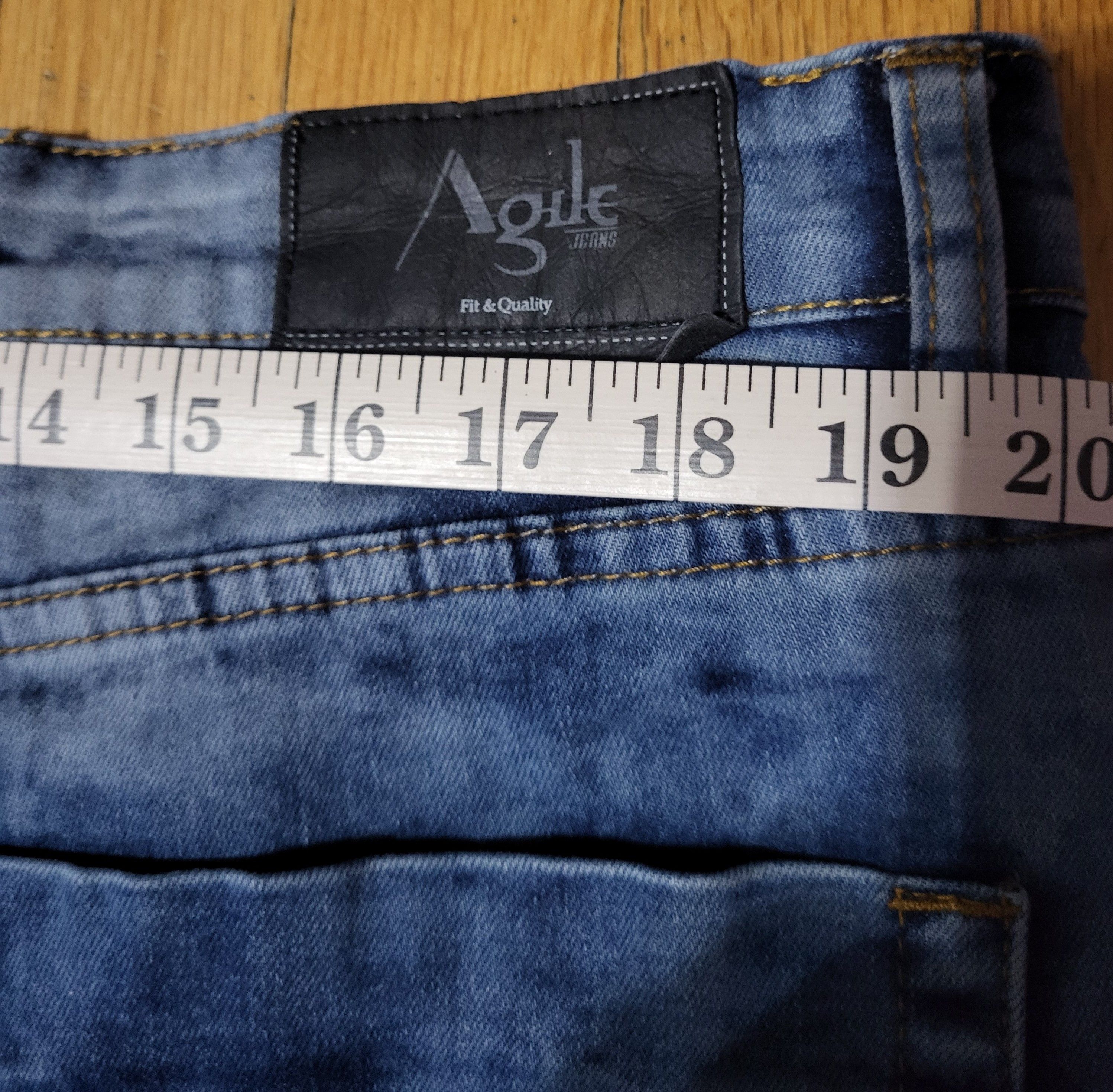 Aigle Mens Blue Jeans 36" Agile Artisan Detail Distressed Denim Size US 36 / EU 52 - 2 Thumbnail