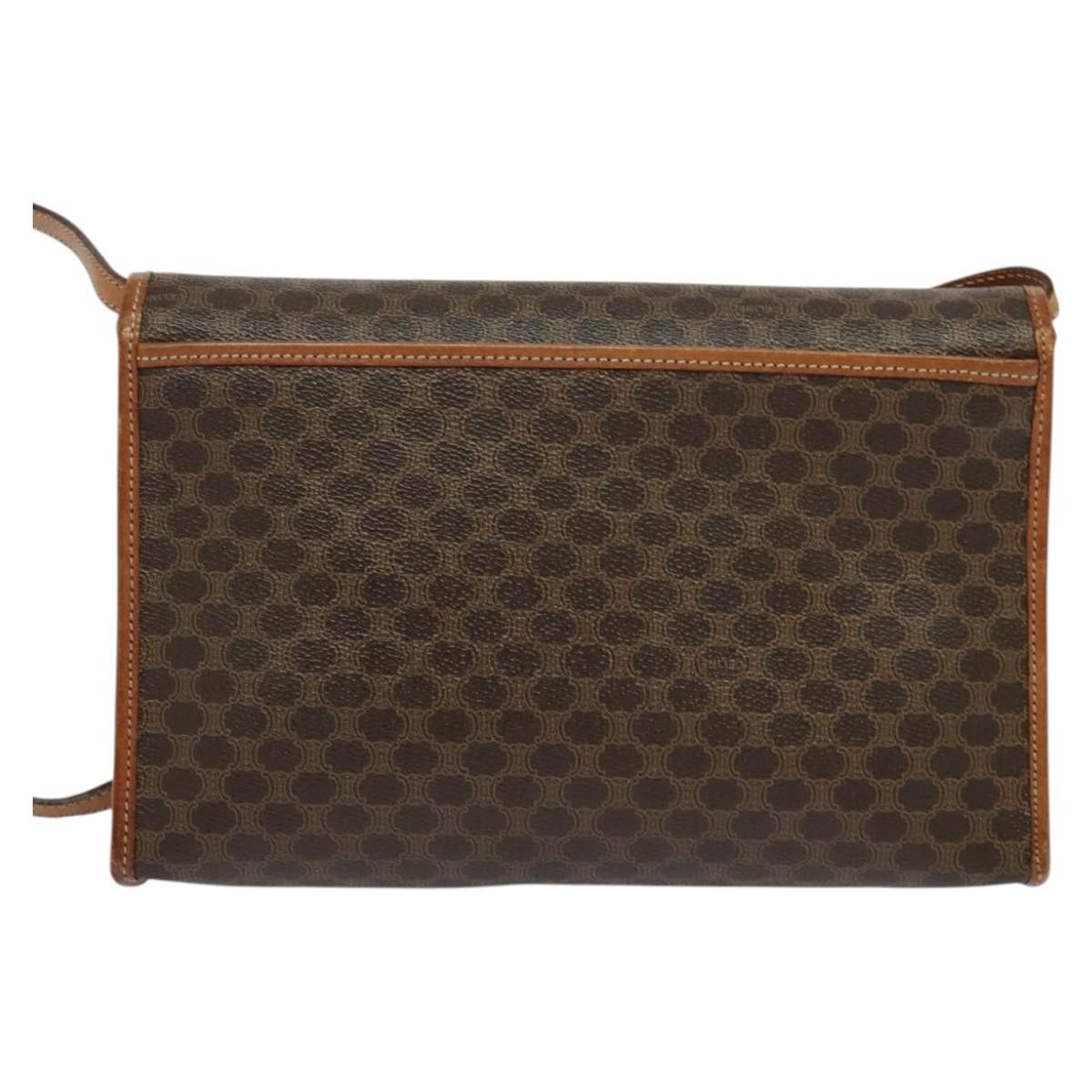 Celine CELINE Macadam Canvas Shoulder Bag Pvc Leather Brown Gold Size ONE SIZE - 3 Thumbnail
