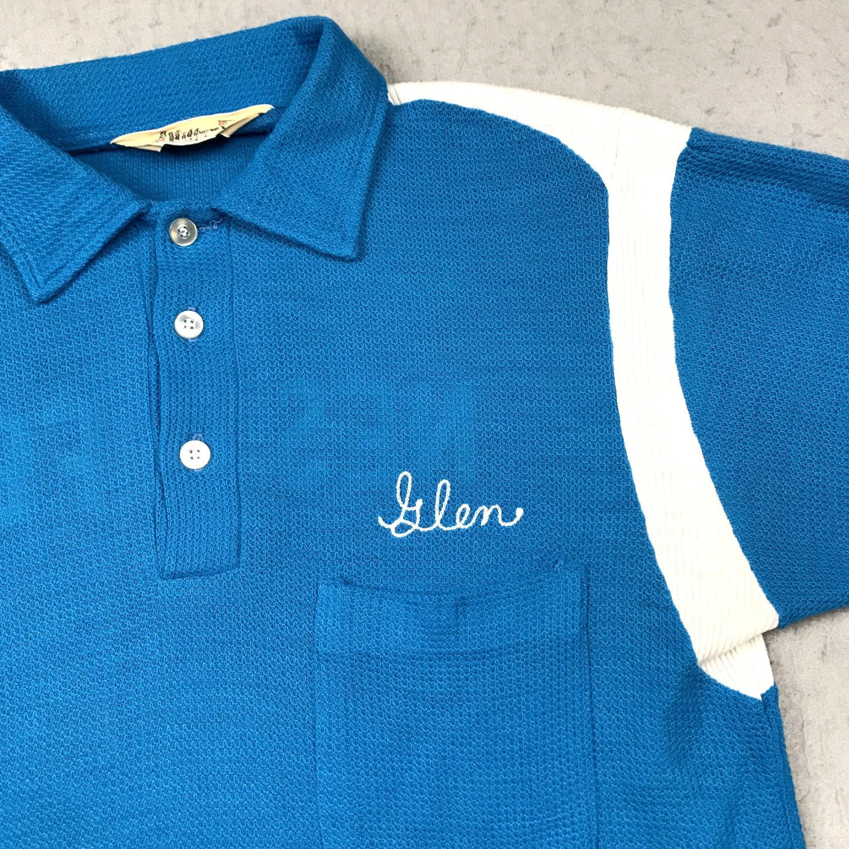 Vintage VINTAGE Hilton Bowling Shirt Mens M Blue Knit Polo Rockabilly 1950s USA Shirts Rockabilly Mens M Blue USA Size US M / EU 48-50 / 2 - 3 Thumbnail