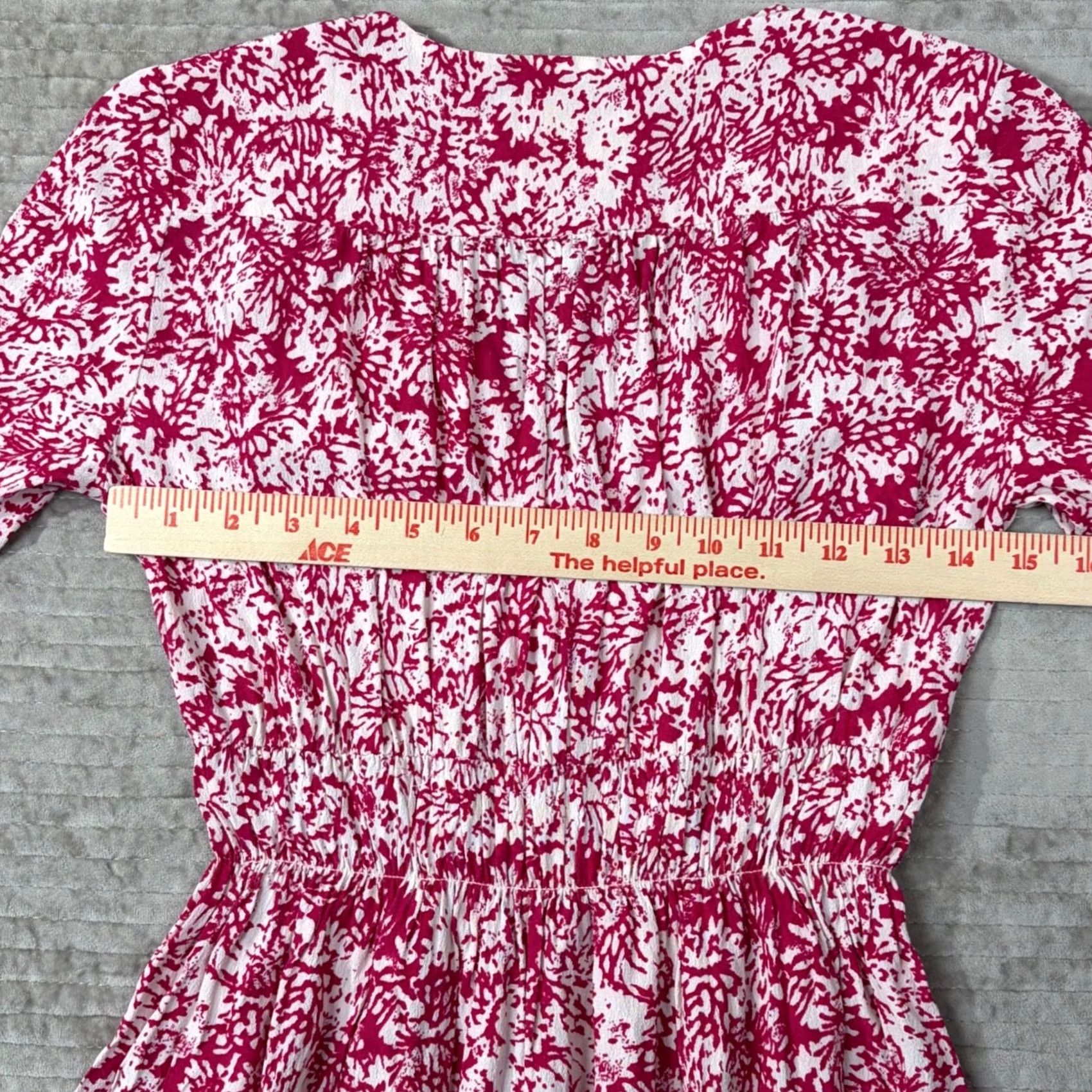 Vintage HD in Paris Anthropologie Pink White Floral V-Neck Smocked Waist Mini Dress Sz 2 Size XS / US 0-2 / IT 36-38 - 8 Thumbnail