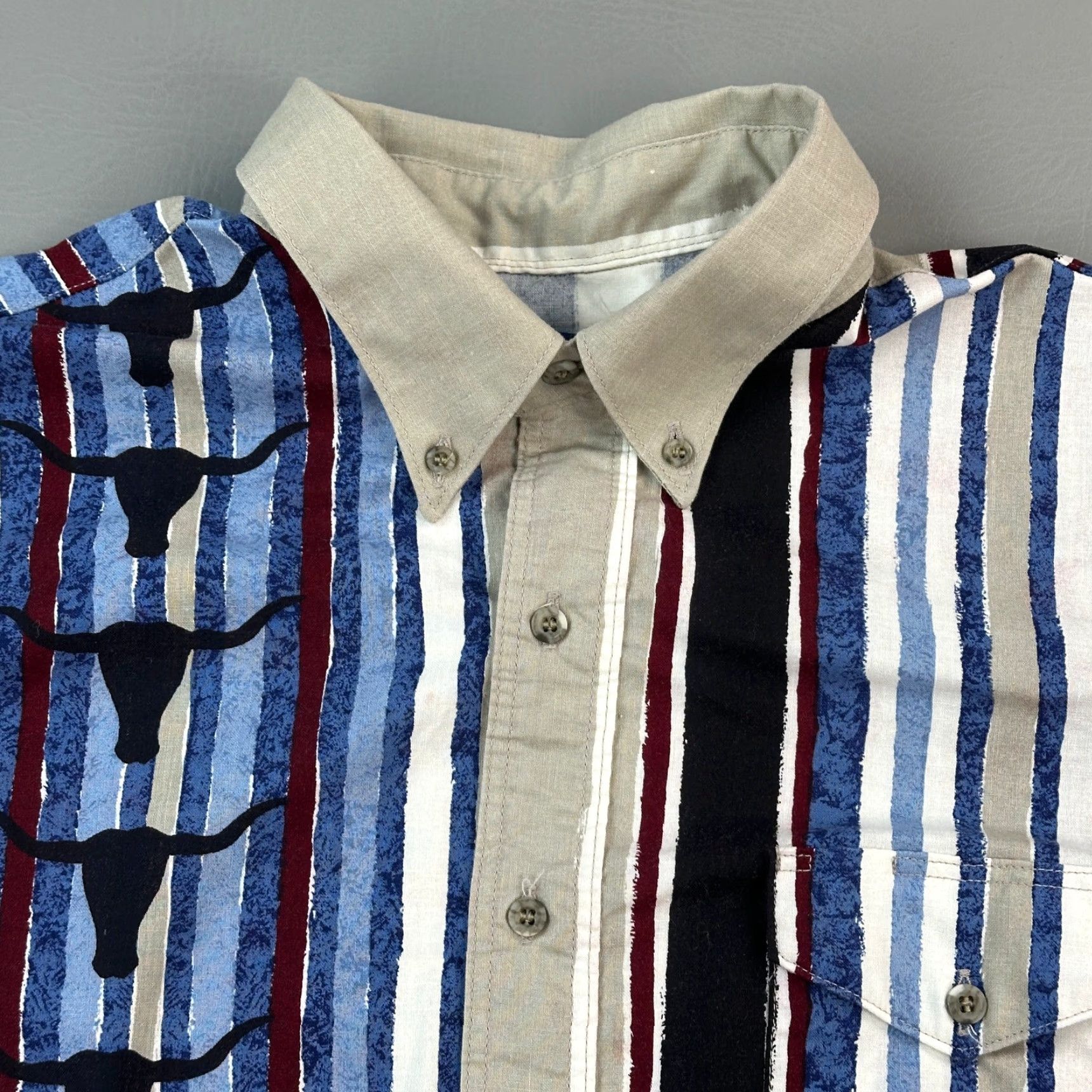 Wrangler VINTAGE Wrangler Western Shirt Mens XL Blue Striped Longhorn Cowboy Rodeo 90s Size US XL / EU 56 / 4 - 4 Thumbnail