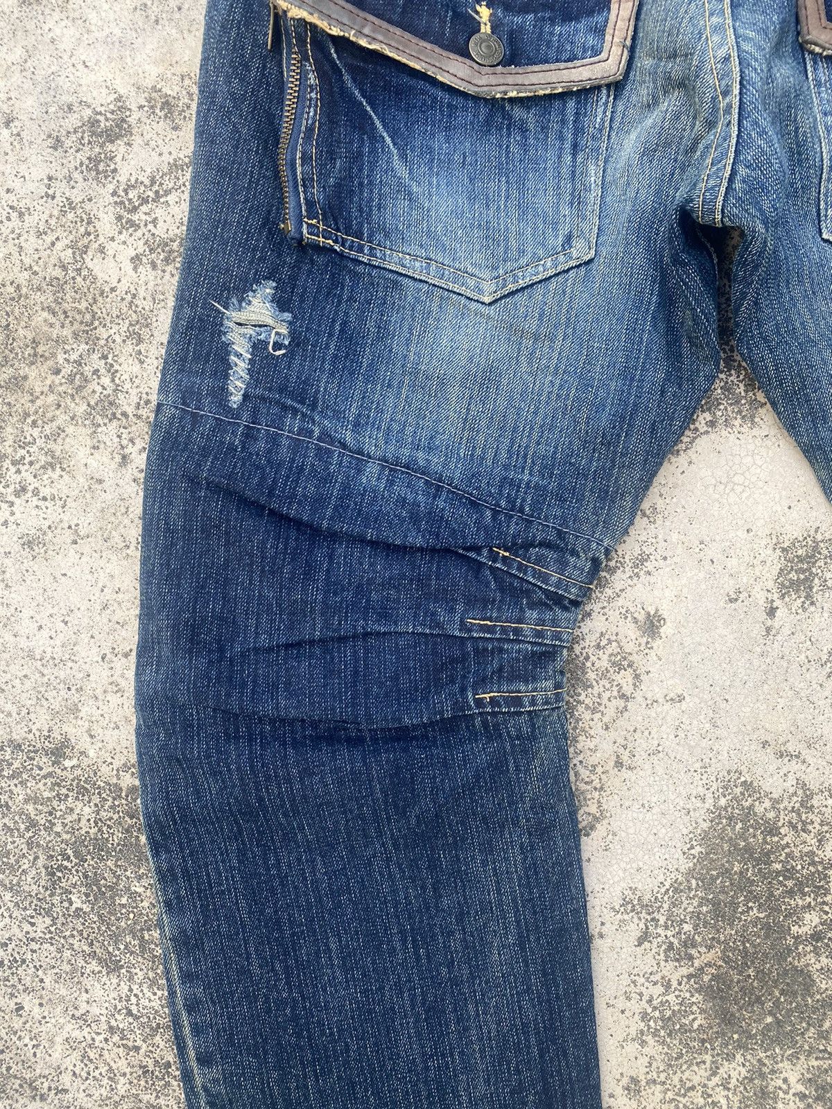 If Six Was Nine × Japanese Brand × PPFM PPFM Double Waist Distressed Zipper Denim Jeans Size US 31 - 19 Thumbnail