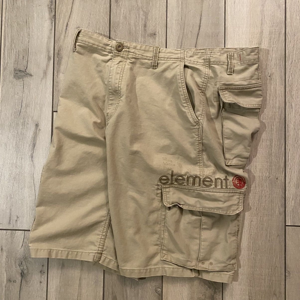 Element × JNCO × Southpole Vintage Y2K Earth Tone Tan Element Baggy Cargo Shorts 38 Size US 38 / EU 54 - 2 Thumbnail