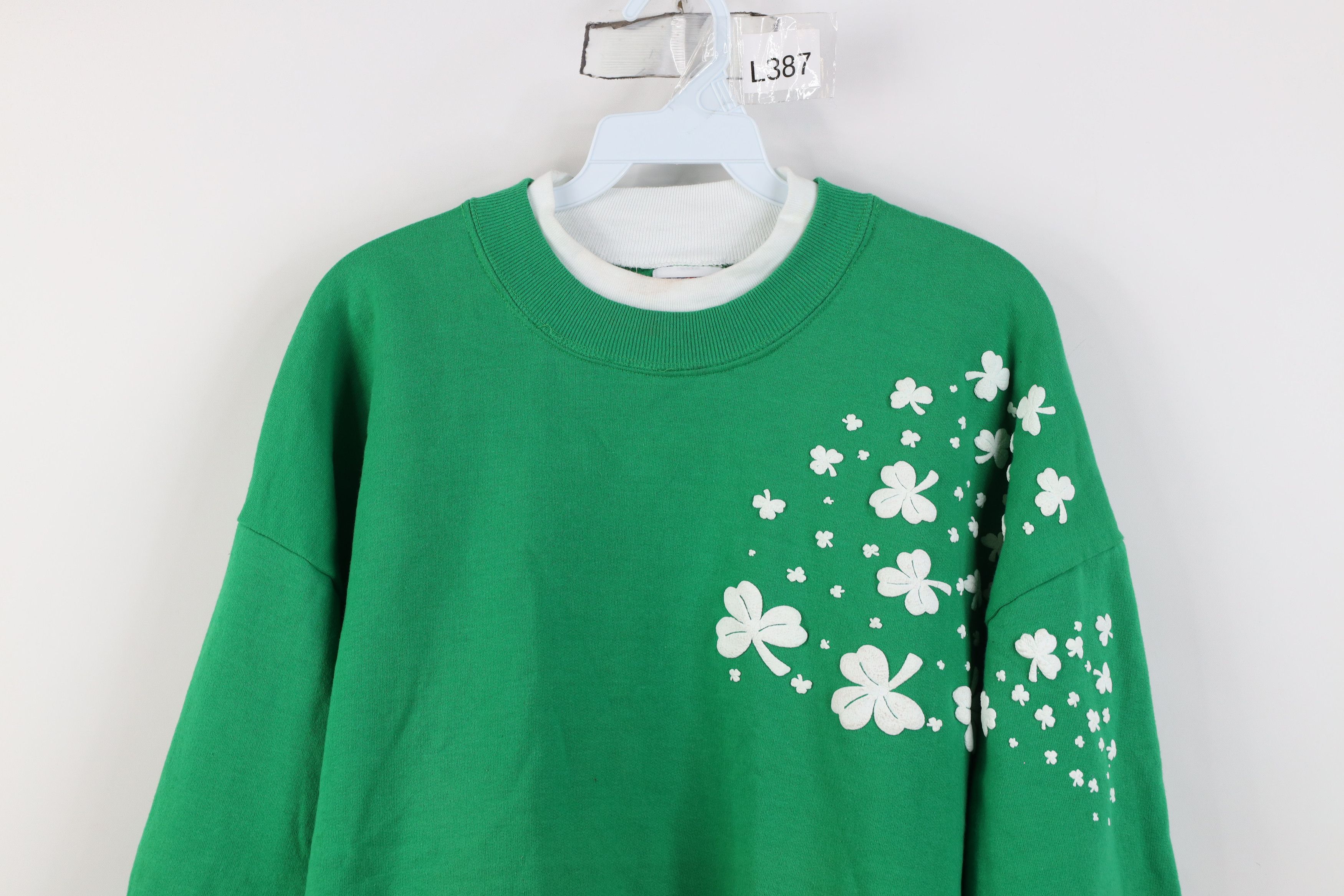 Vintage Vintage 90s Streetwear Clover St Patricks Day Sweatshirt Size XL / US 12-14 / IT 48-50 - 2 Thumbnail