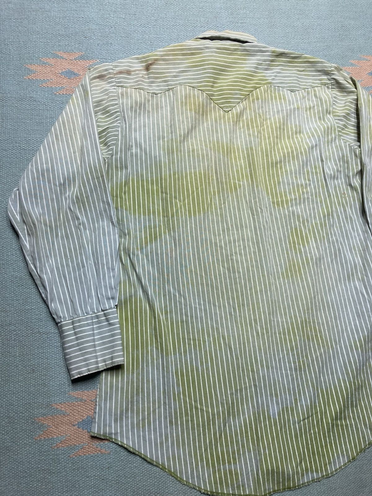 Vintage Vtg 60s western shirt Tem Tex Pearl snap faded green medium Size US M / EU 48-50 / 2 - 10 Thumbnail