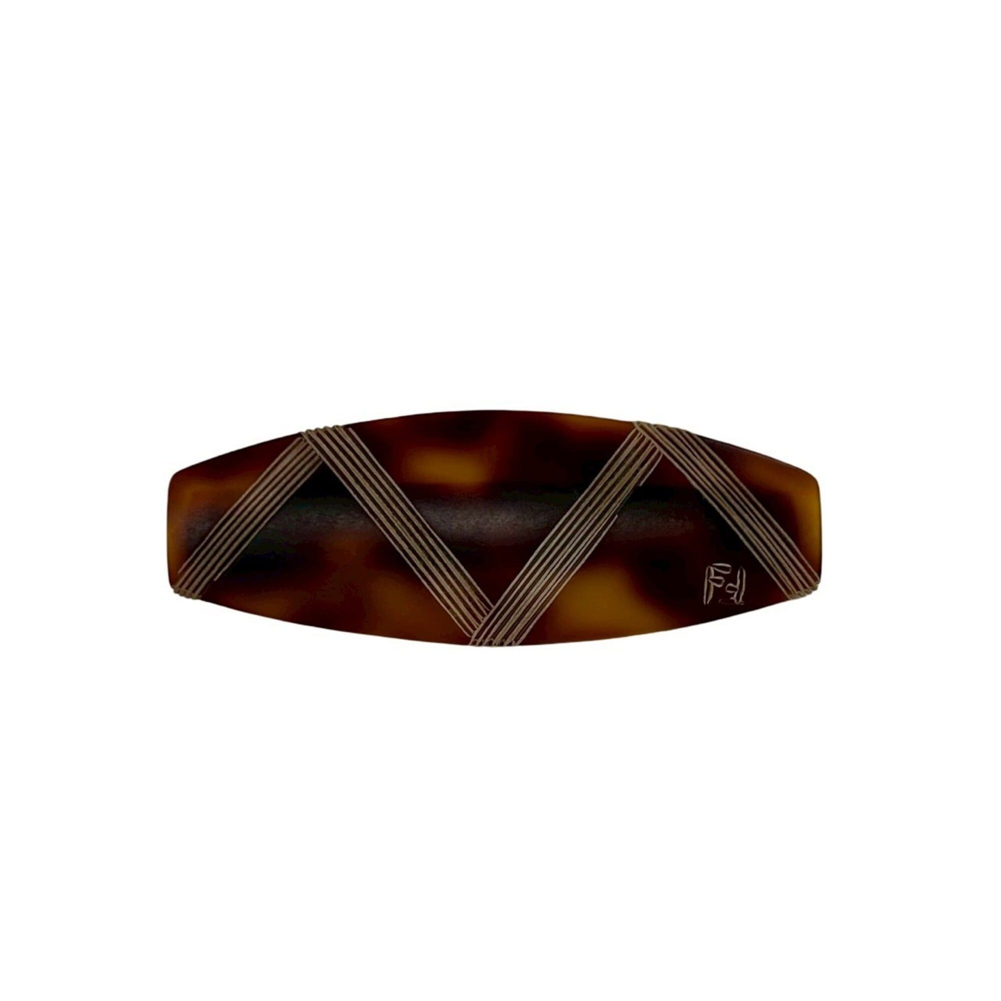 Fendi FENDI FF Logo Tortoiseshell Pattern Plastic Barrette Hair Accessory Brown 16862 Size ONE SIZE - 1 Thumbnail