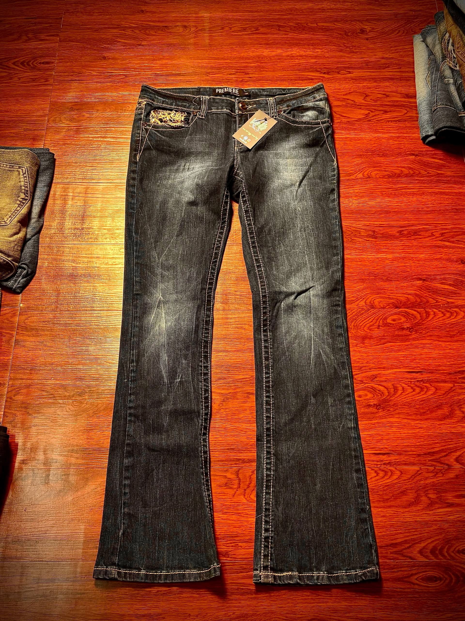 Miss Me Vintage Y2K Areu21 Premier Jeans Bling Denim Pants Size 32" / US 10 / IT 46 - 2 Thumbnail