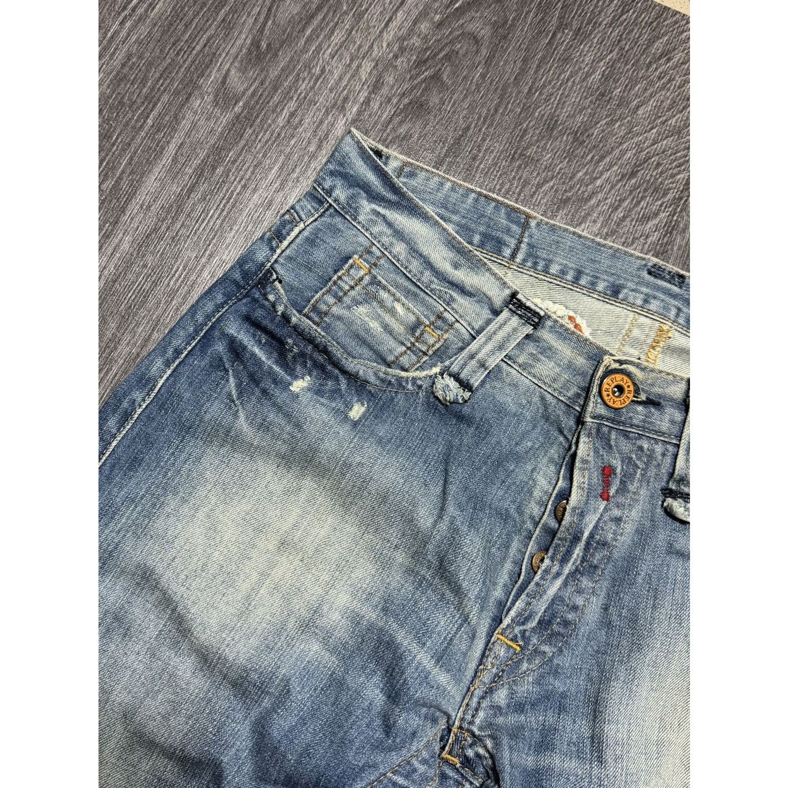 Japanese Brand × Replay Y2K Replay Embroidered Spellout Denim Pants Size US 29 - 5 Thumbnail