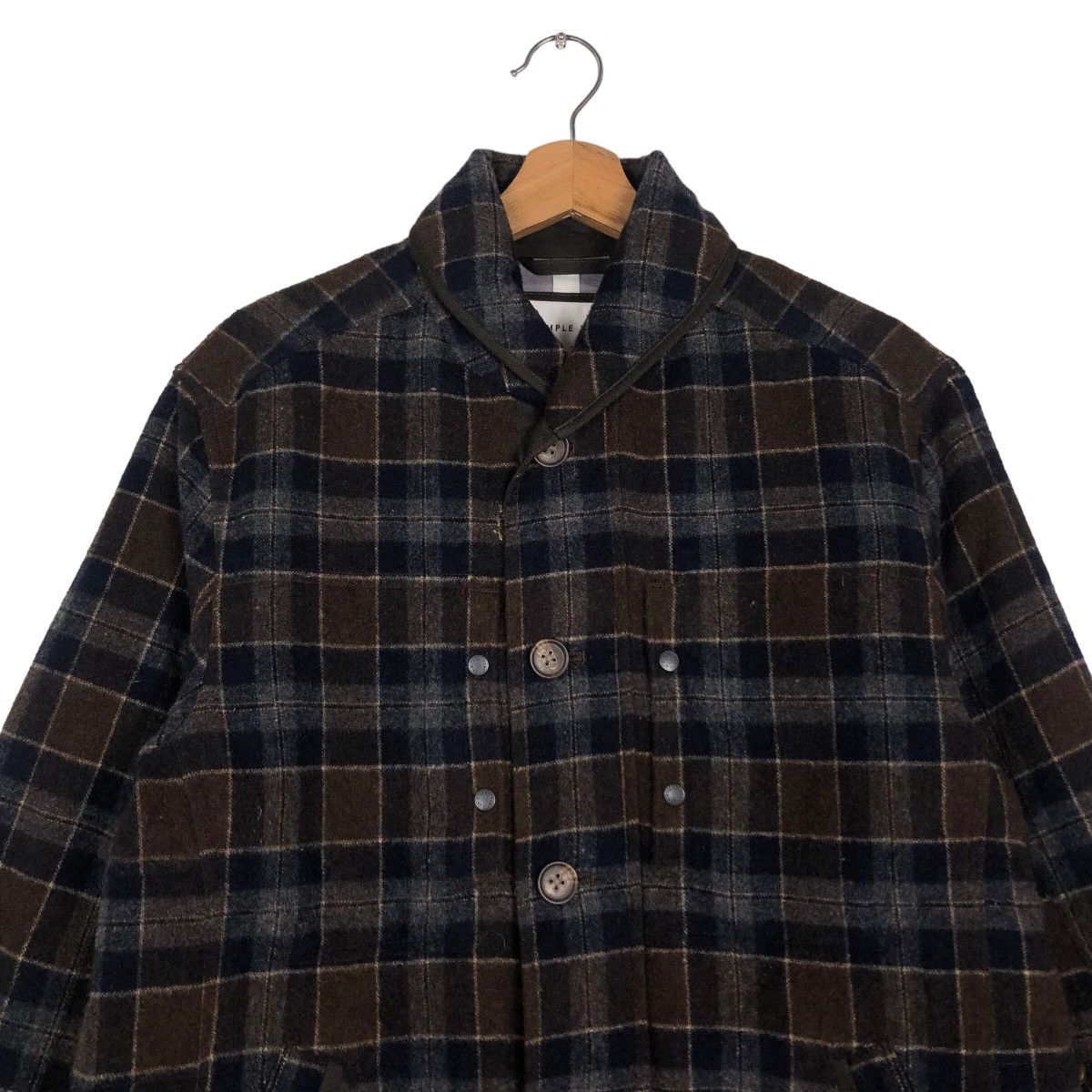 Japanese Brand 🔥Vintage Wool Jacket Simple Life Tartan Design Issey Miyake Size US L / EU 52-54 / 3 - 3 Thumbnail