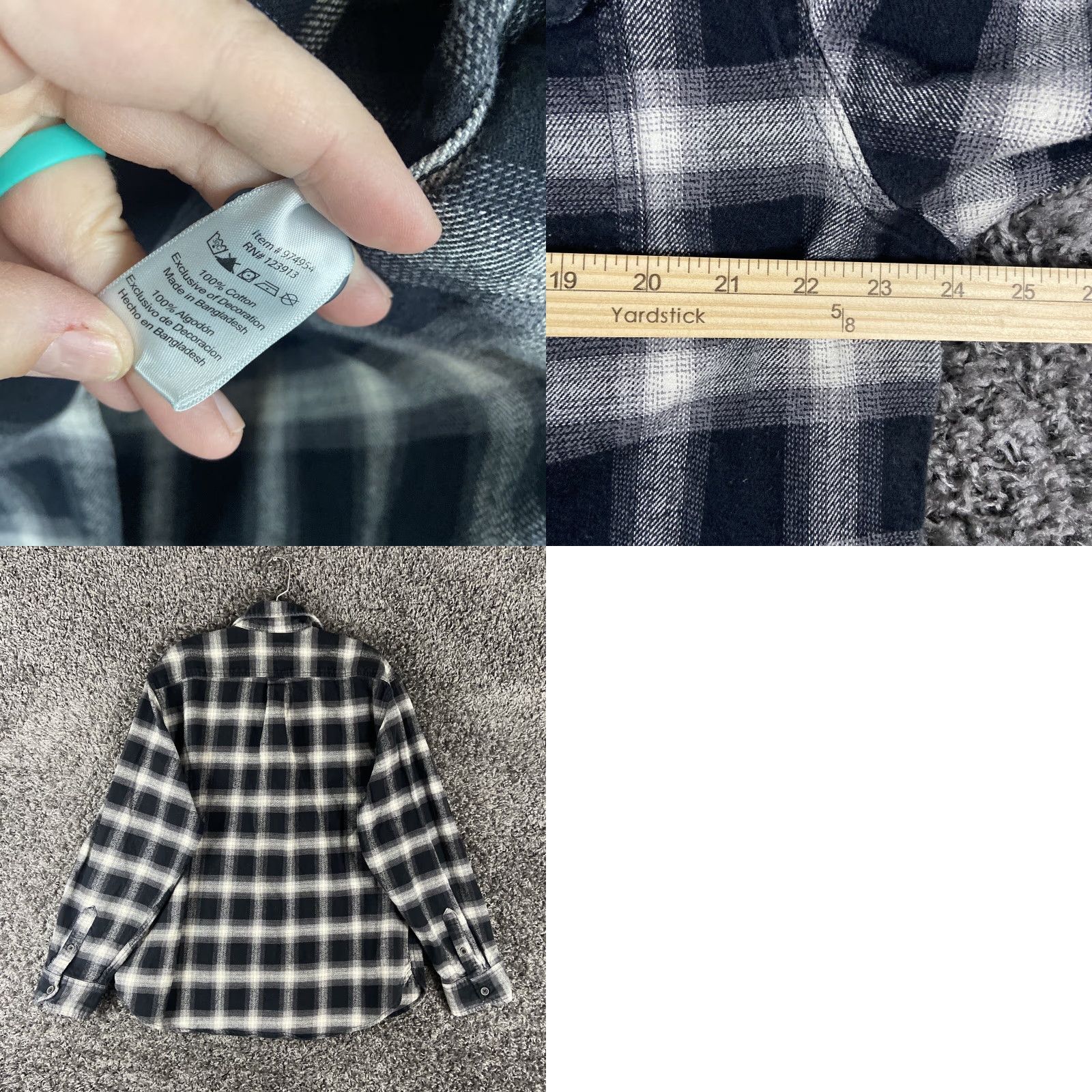 Vintage VINTAGE JACHS Black Plaid Flannel Button-Up Long Sleeve Shirt Adult XL Mens Size US XL / EU 56 / 4 - 8 Thumbnail