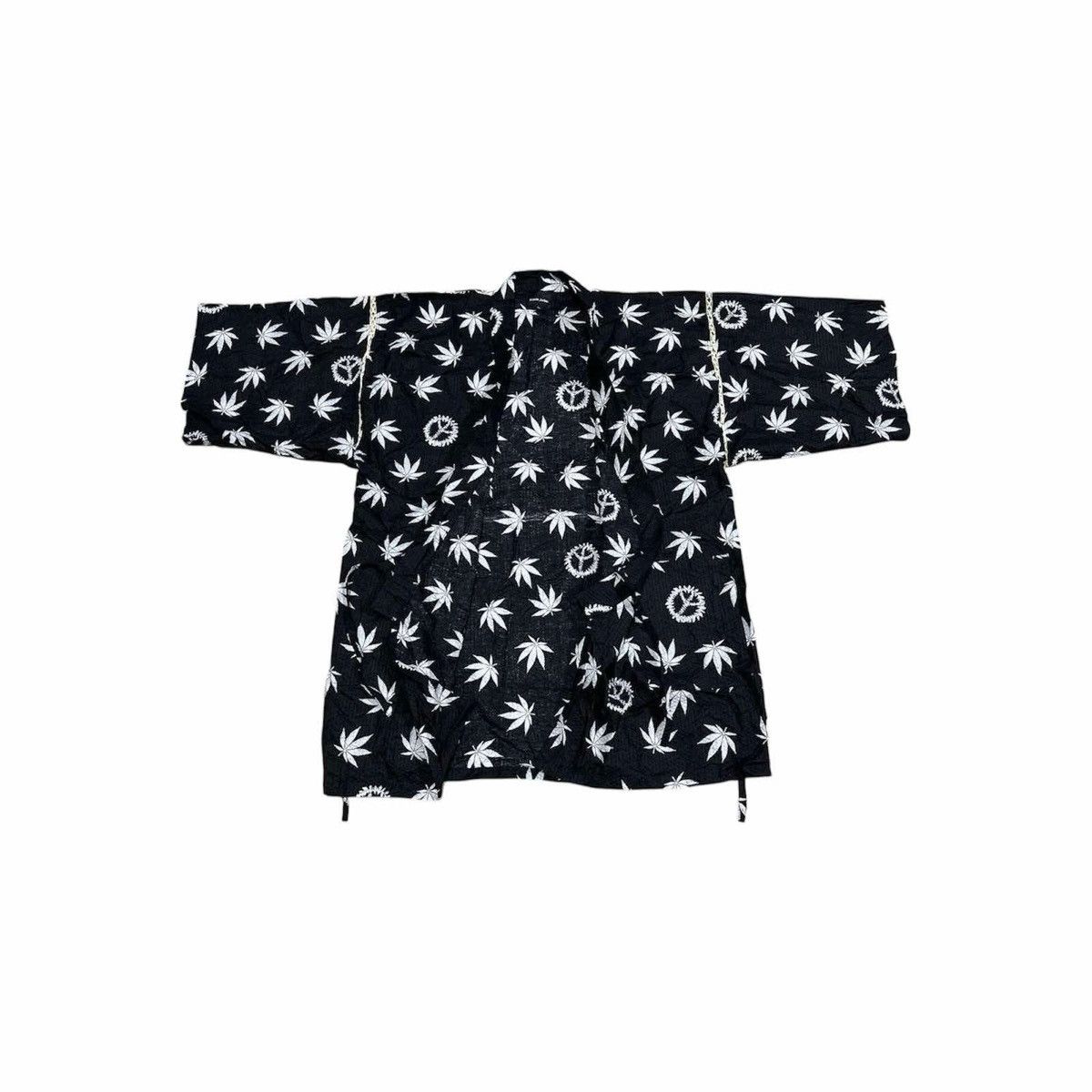 Hysteric Glamour × Japanese Brand × Vintage 🔥Sick Y2K Japanese Tradition Marijuana Peace Yukata Kimono Size US XL / EU 56 / 4 - 5 Thumbnail
