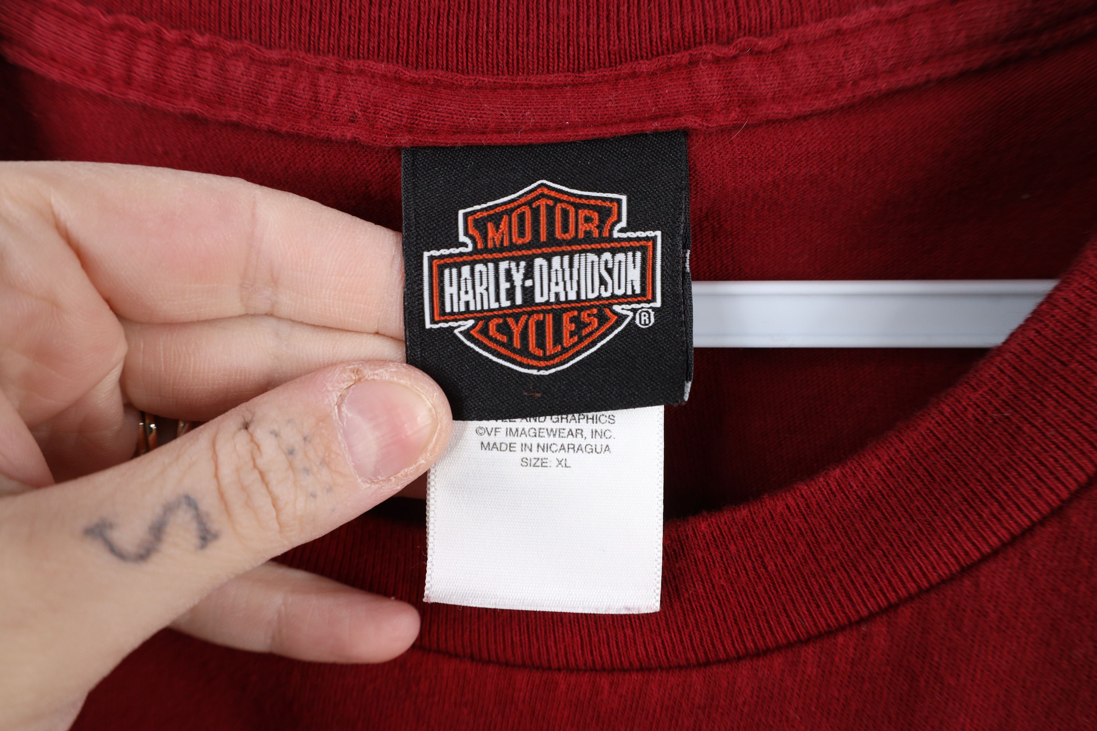 Harley Davidson Vintage Y2K Harley Davidson Spell Long Sleeve T-Shirt Red Size US XL / EU 56 / 4 - 9 Thumbnail