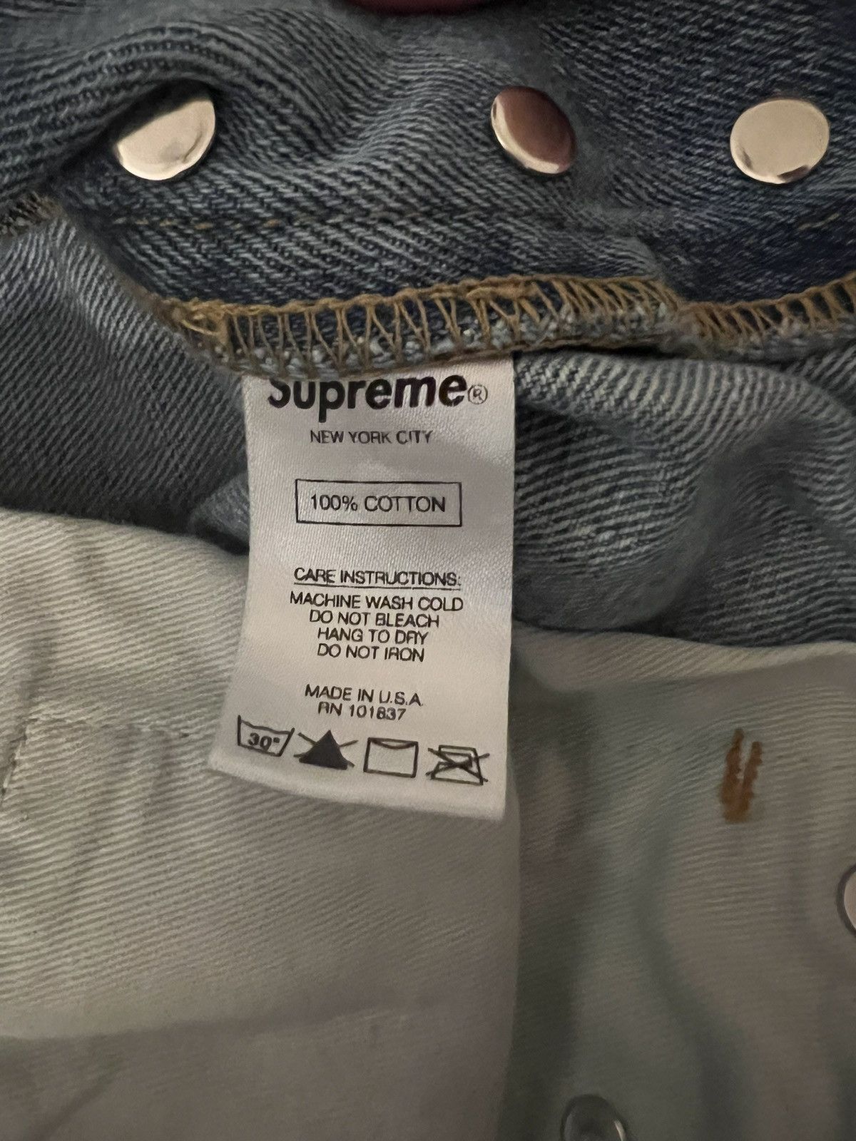 Supreme Supreme Stonewashed Blue Jean M32 Size US 32 / EU 48 - 3 Thumbnail