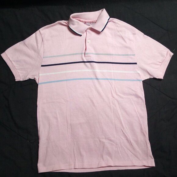 Vintage Vintage Great Northwest Sportswear Striped Polo Shirt Pink Size US M / EU 48-50 / 2 - 2 Thumbnail