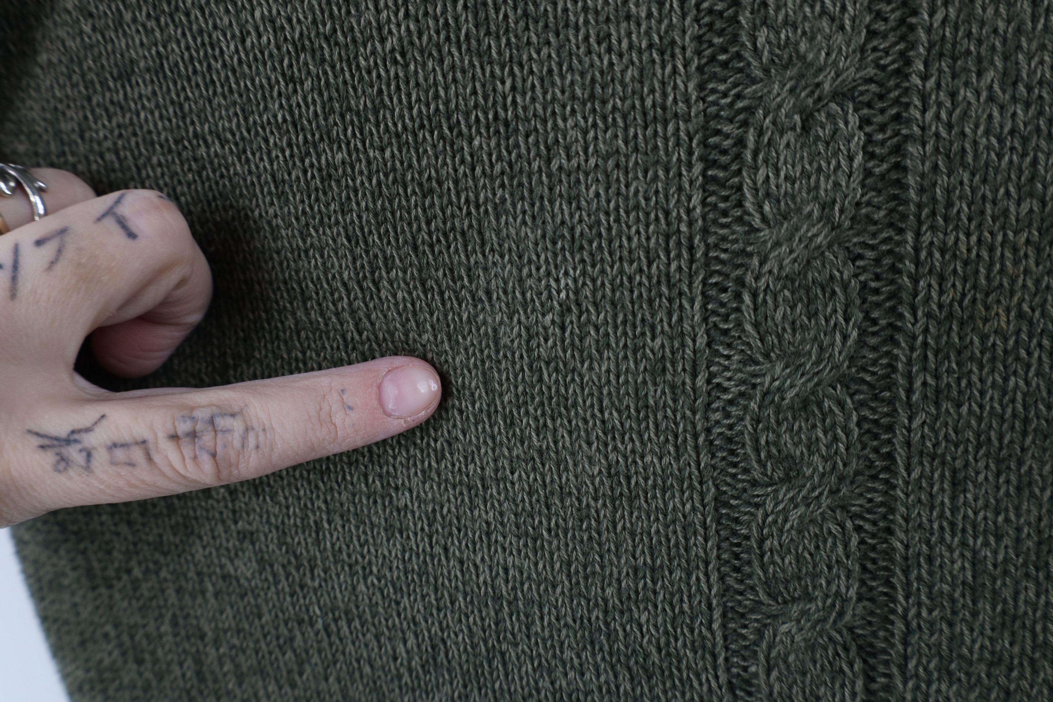 Vintage Vintage 90s Streetwear Cable Knit Crewneck Sweater Green Size US XL / EU 56 / 4 - 4 Thumbnail